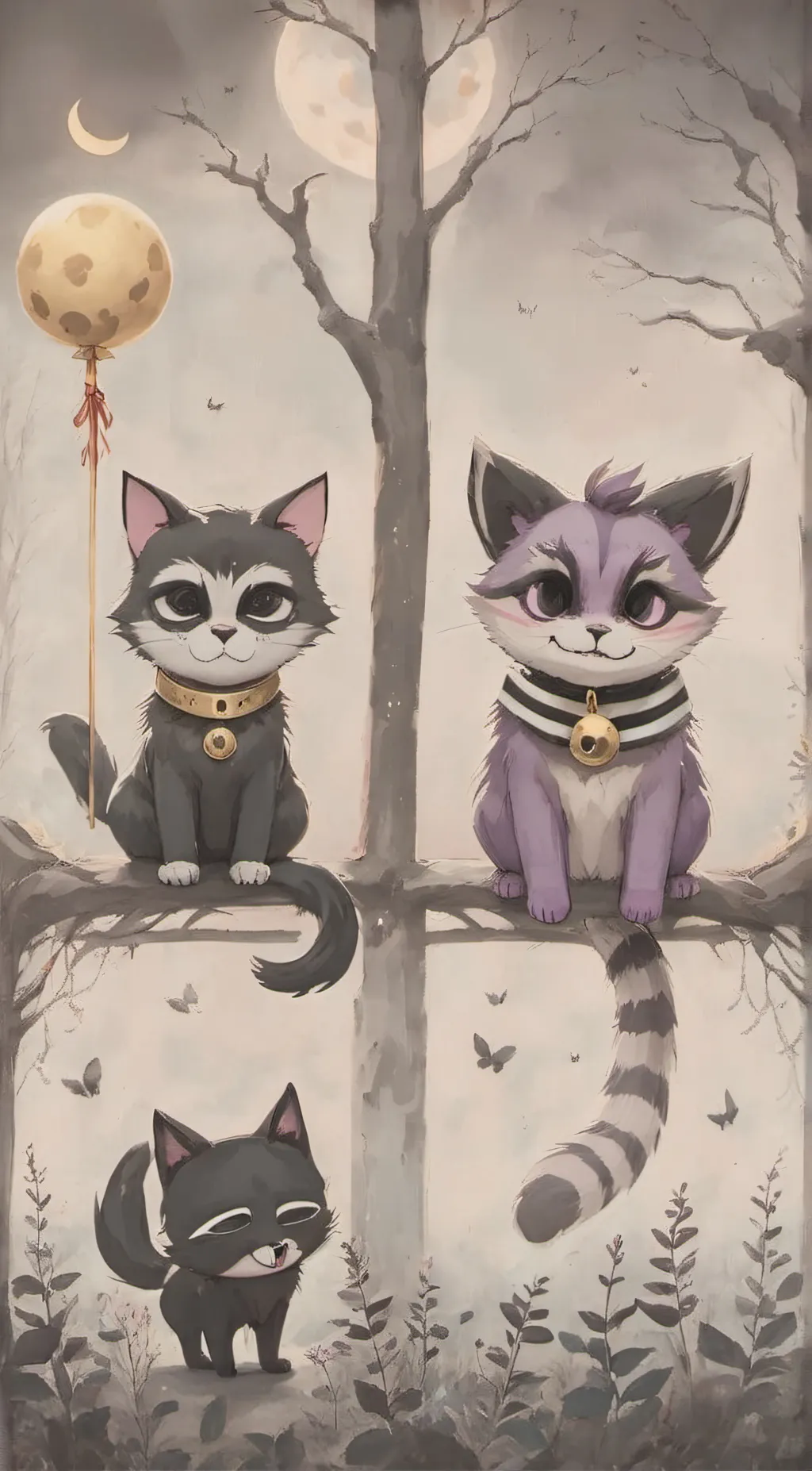 ai character: catnap and candy  background