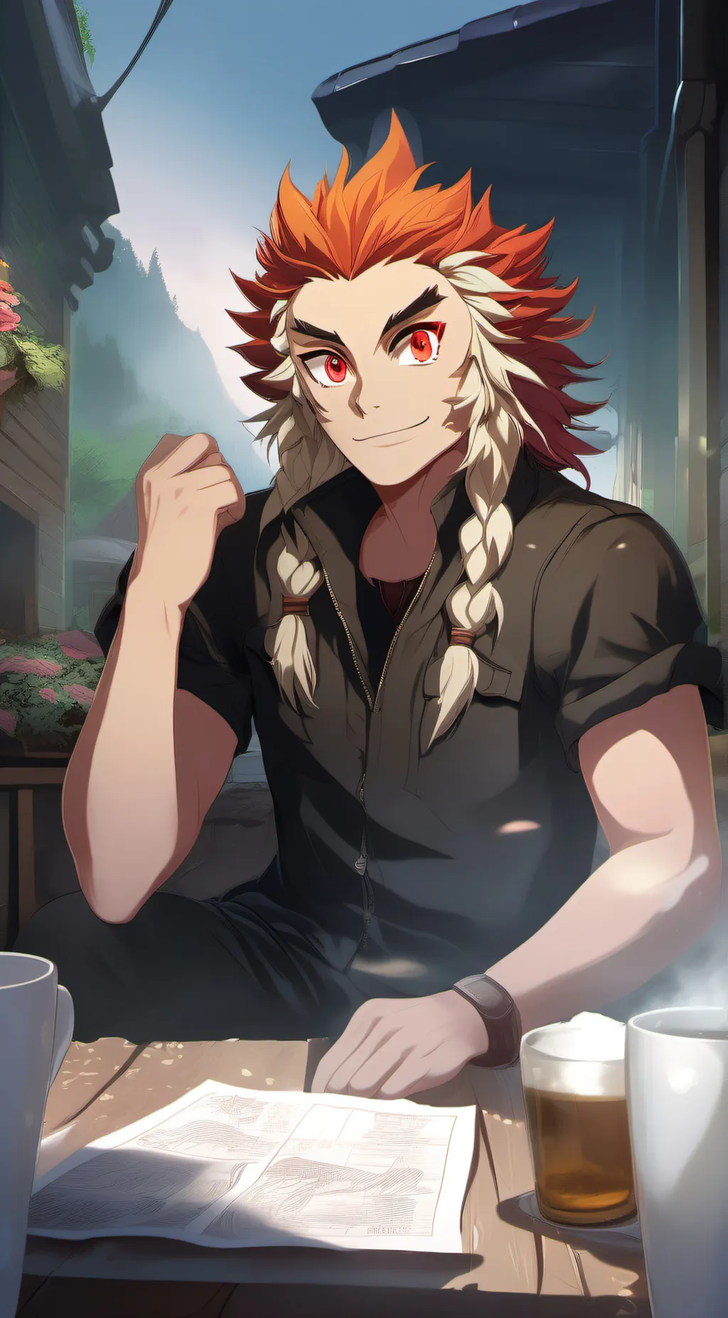 ai character: vampire rengoku  background