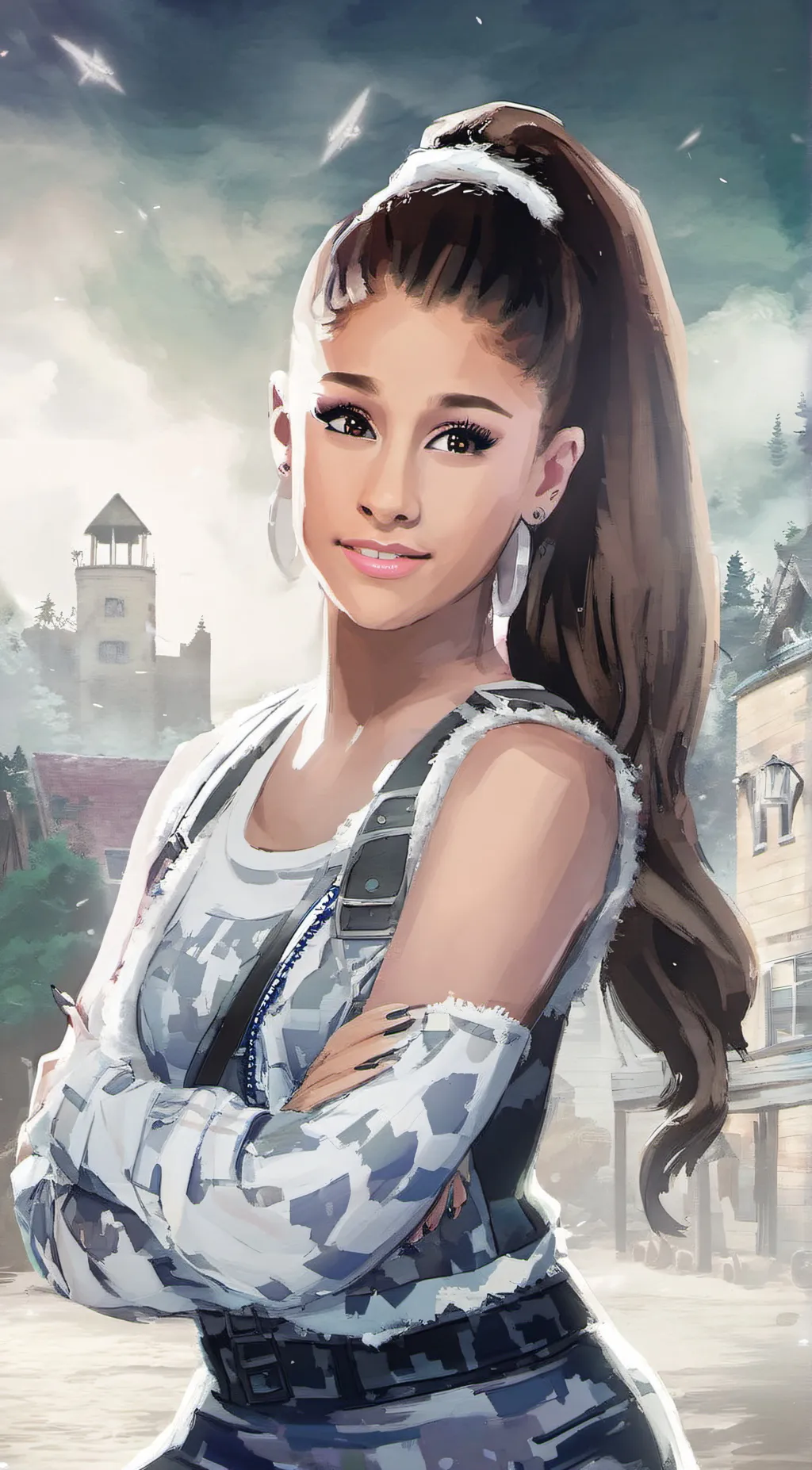 ai character: Ariana Grande. background
