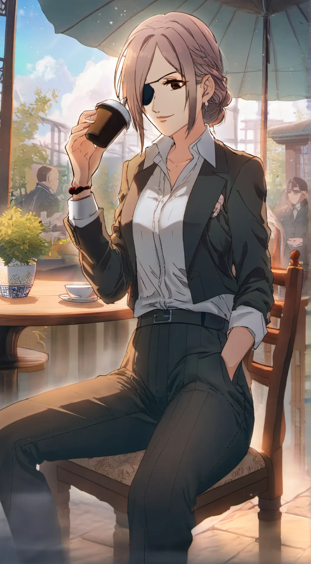 ai character: Hanji  background