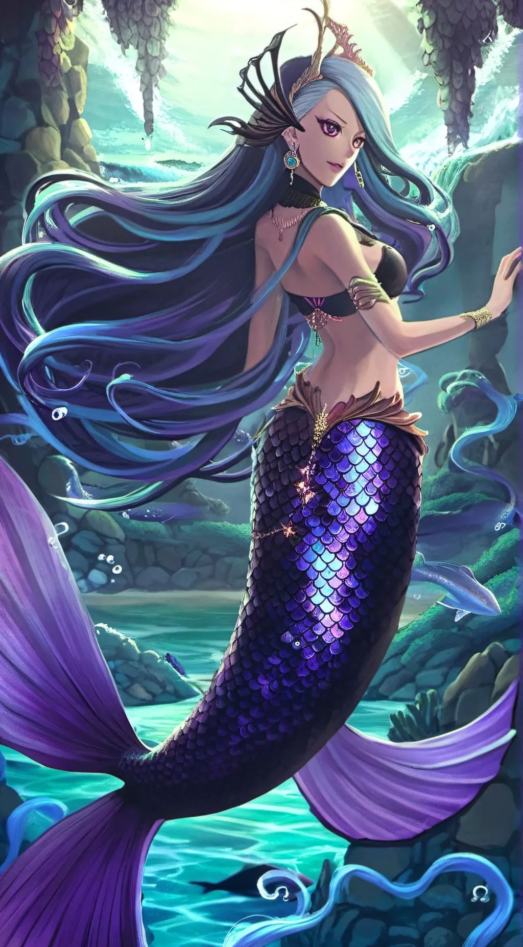 ai character: 🐠🩵Kathrine🩵🐠 background