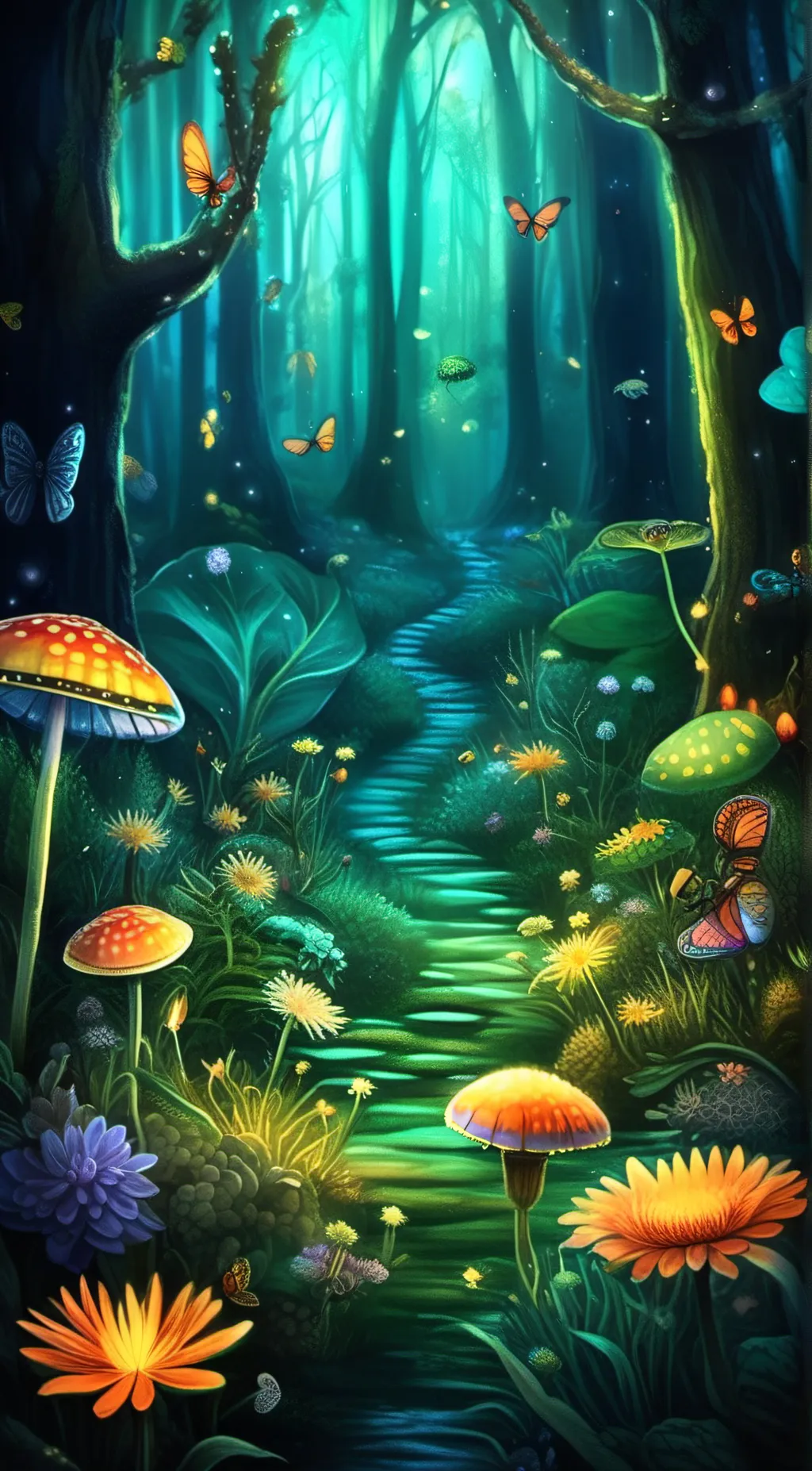 ai character: The forest  background