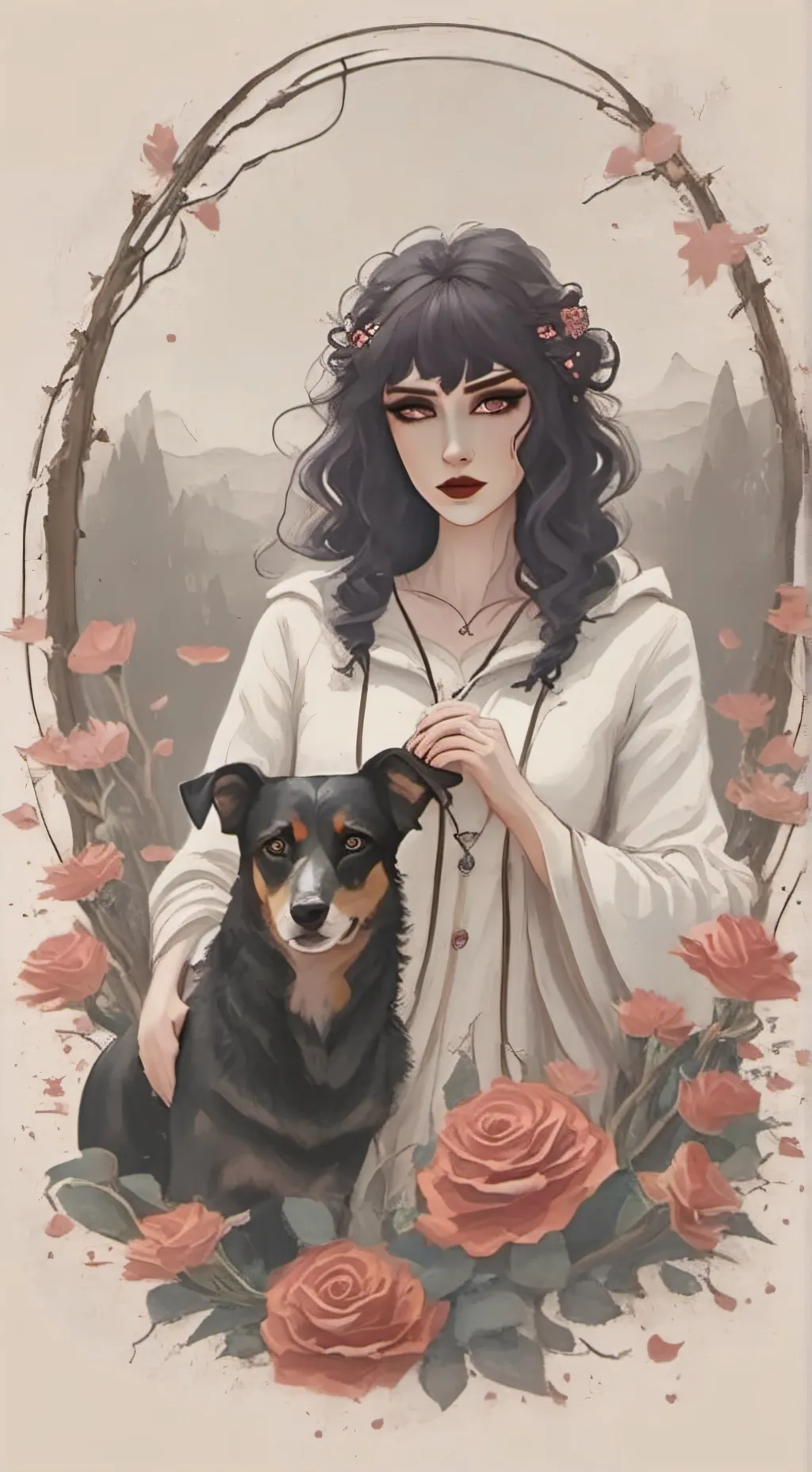 ai character: Dark background