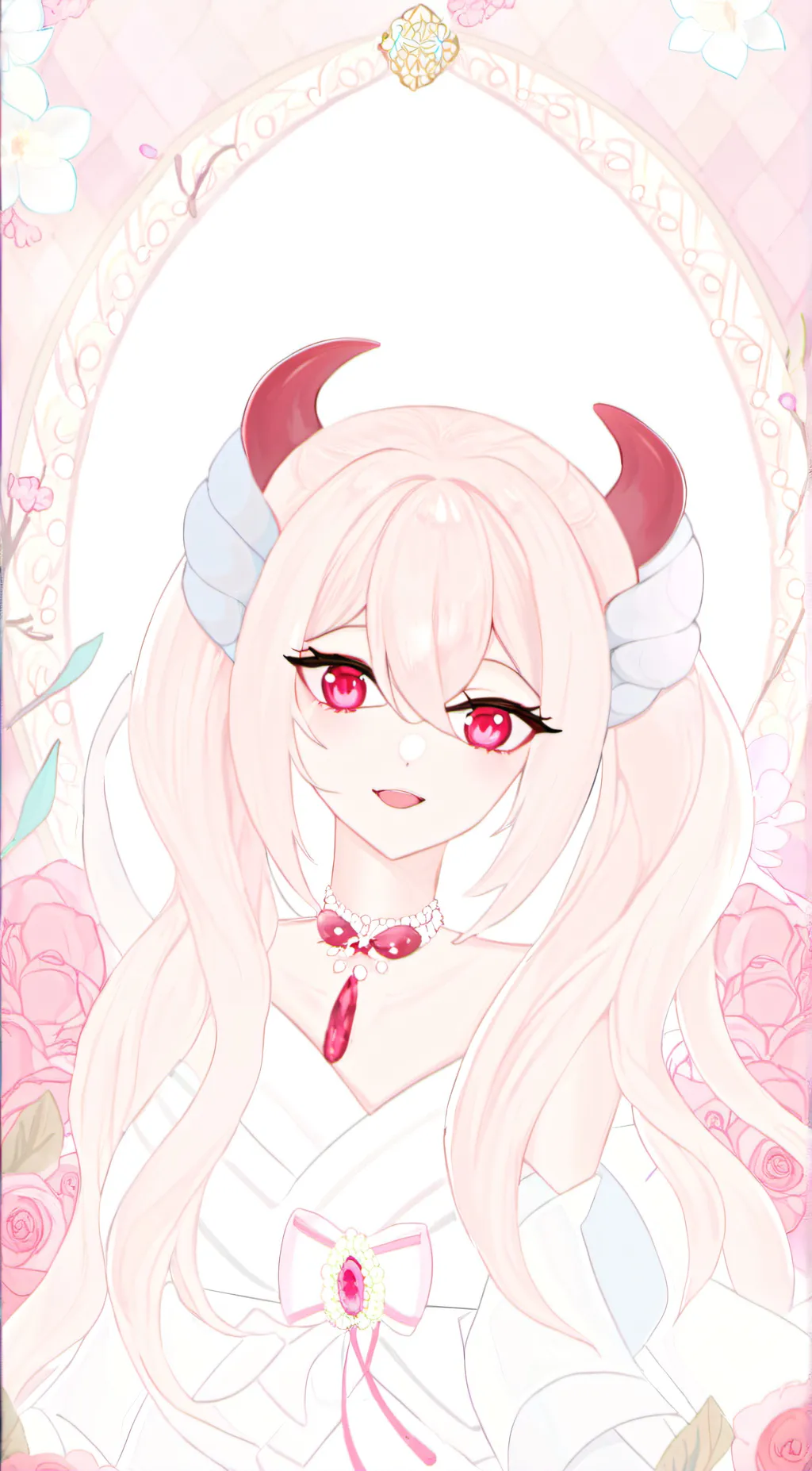 ai character: 🩷ruby wolf 🩷 background