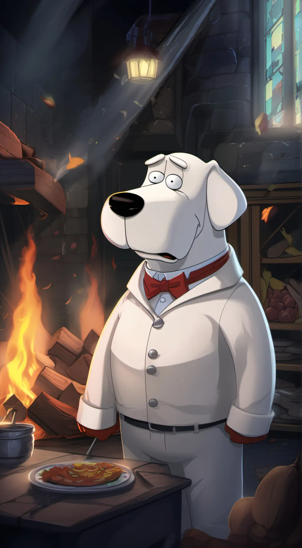 ai character: brian griffin  background