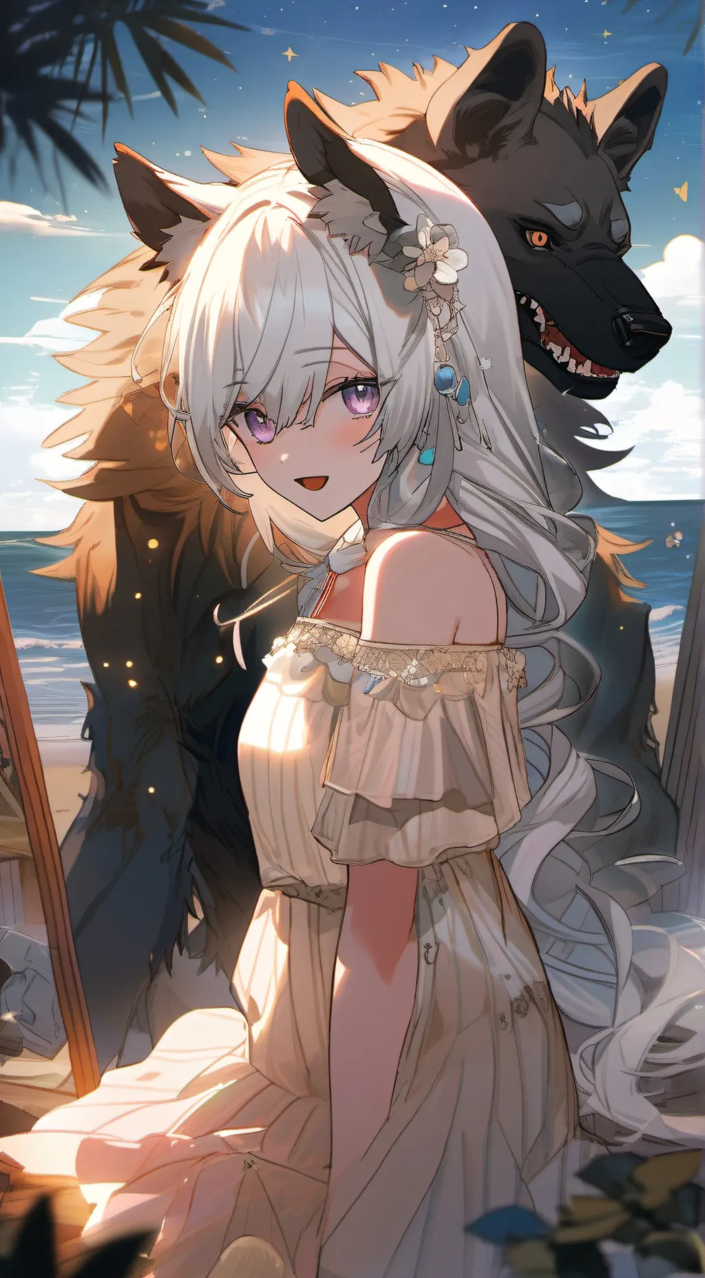 ai character: Violet background