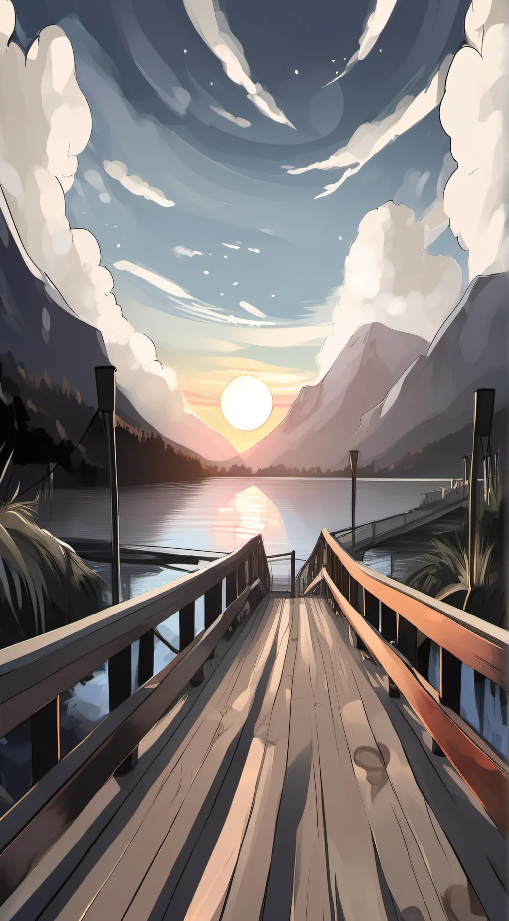 ai character: A sunset background