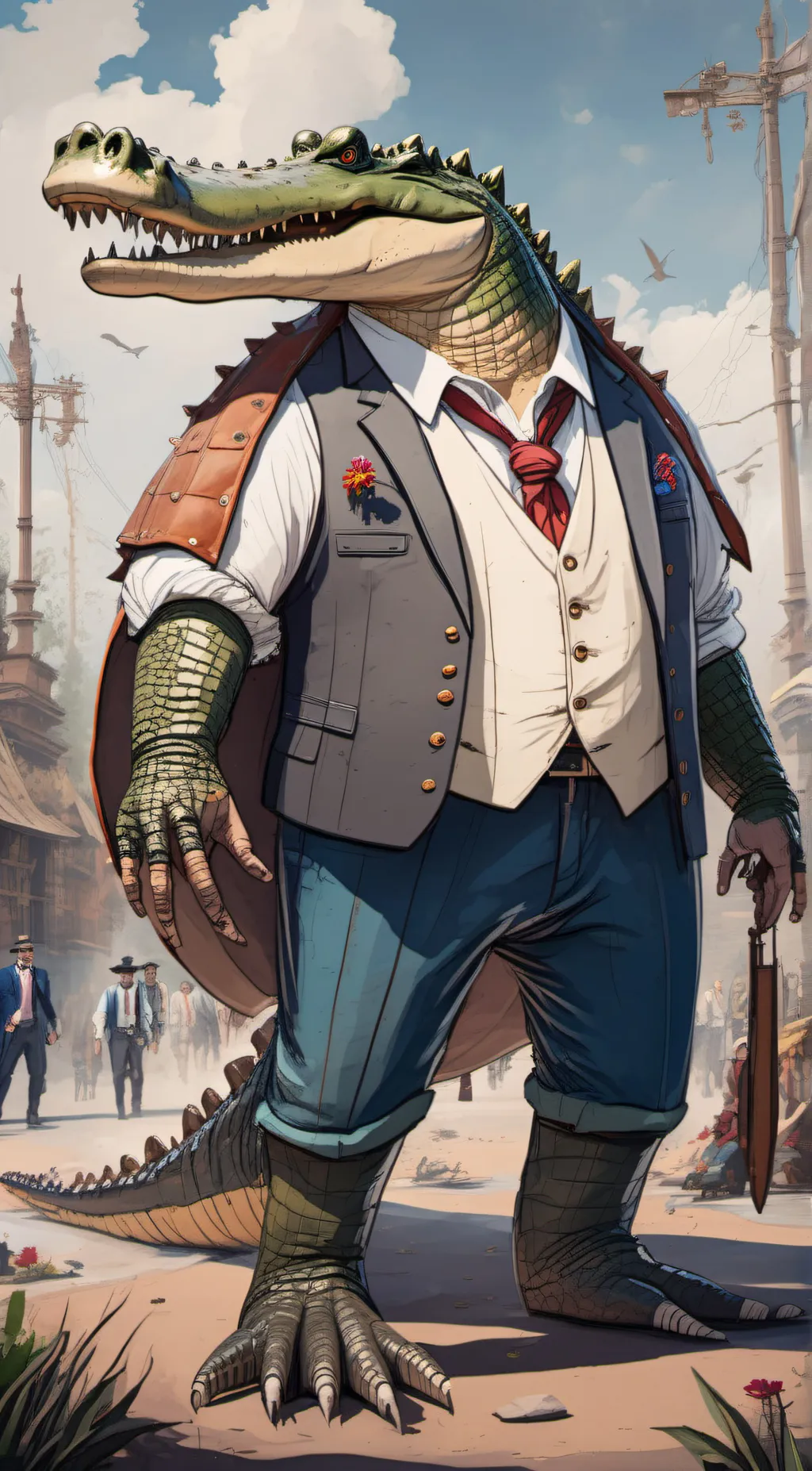 ai character: Crocodile (a man) background