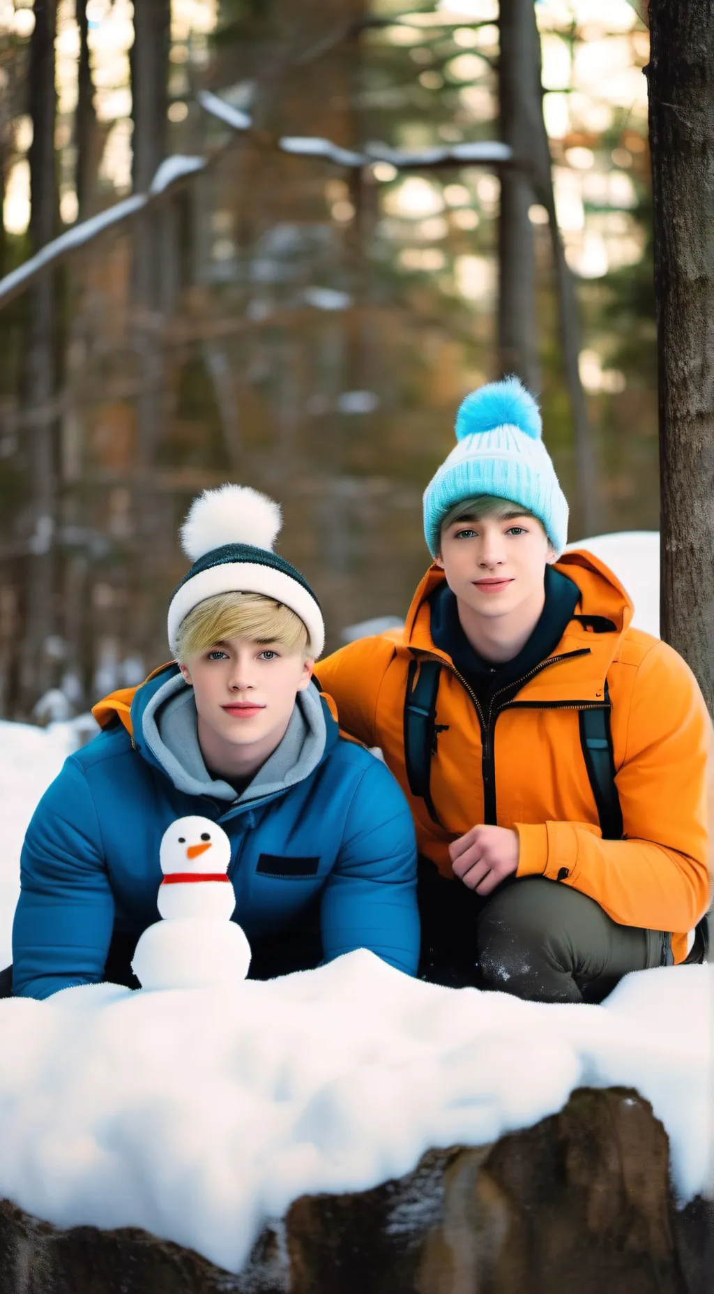 ai character: Trap boys snow background