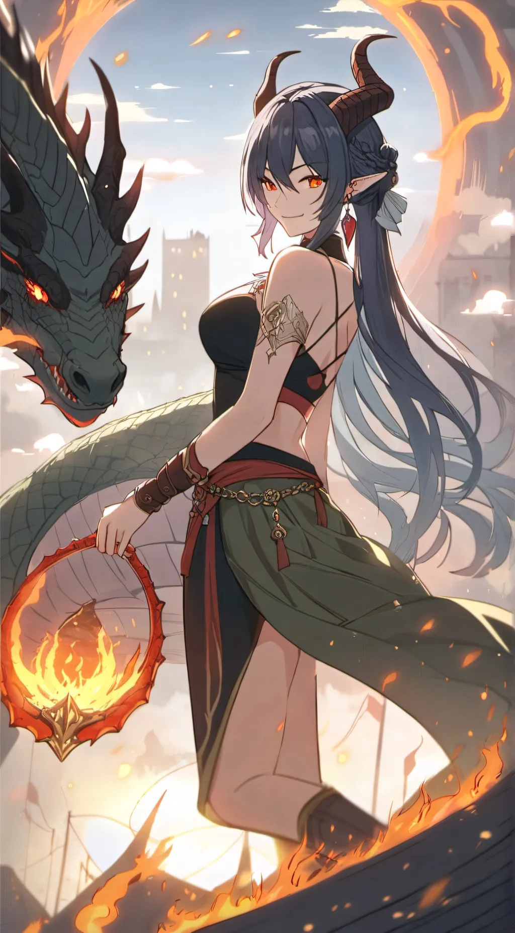 ai character: world of fire background