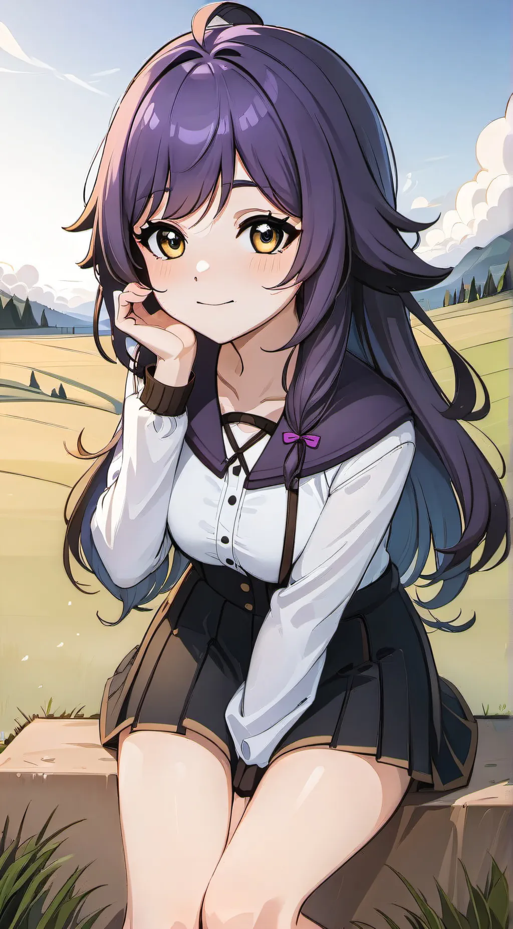 ai character: Violet background