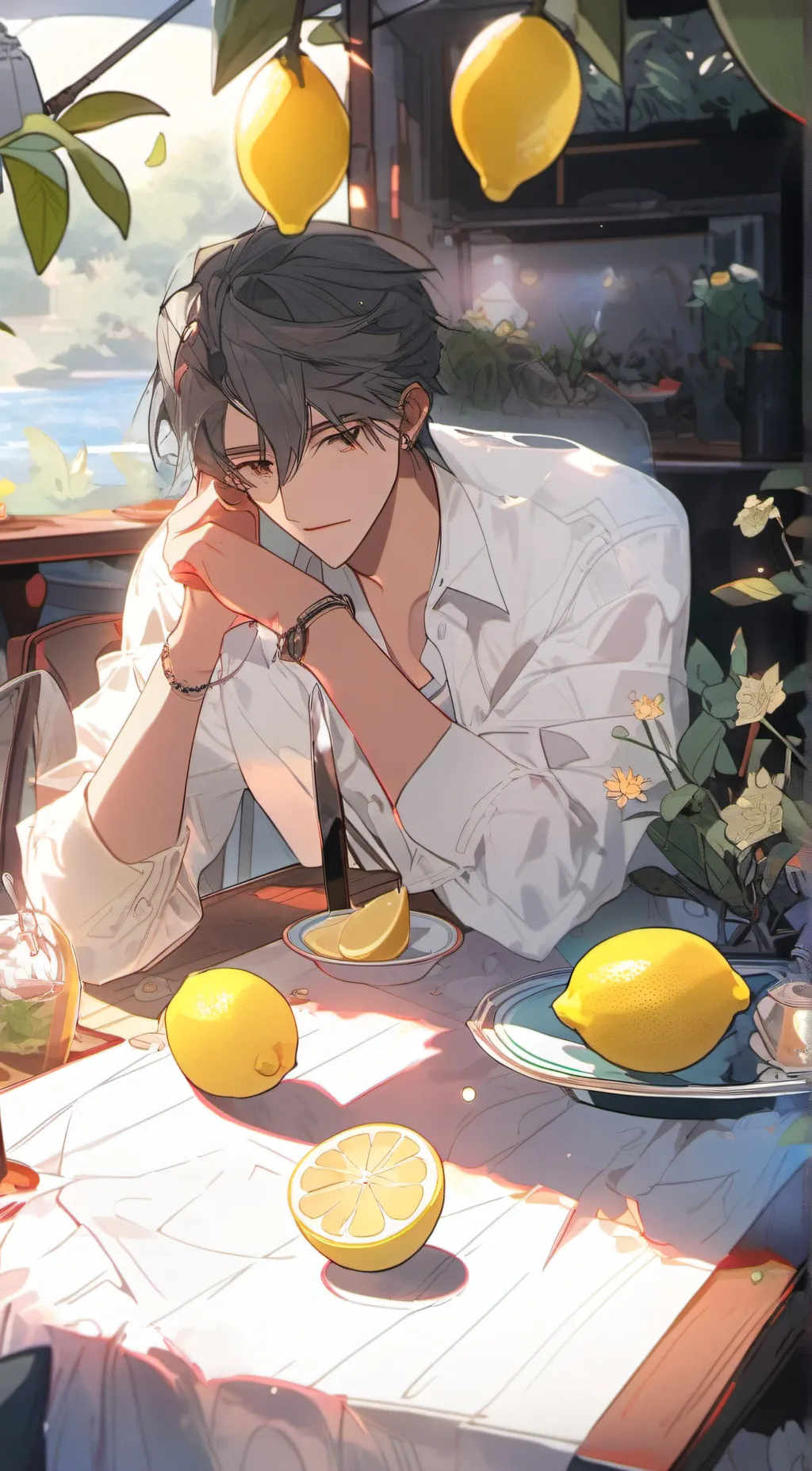 ai character: Fine-lemon demon background