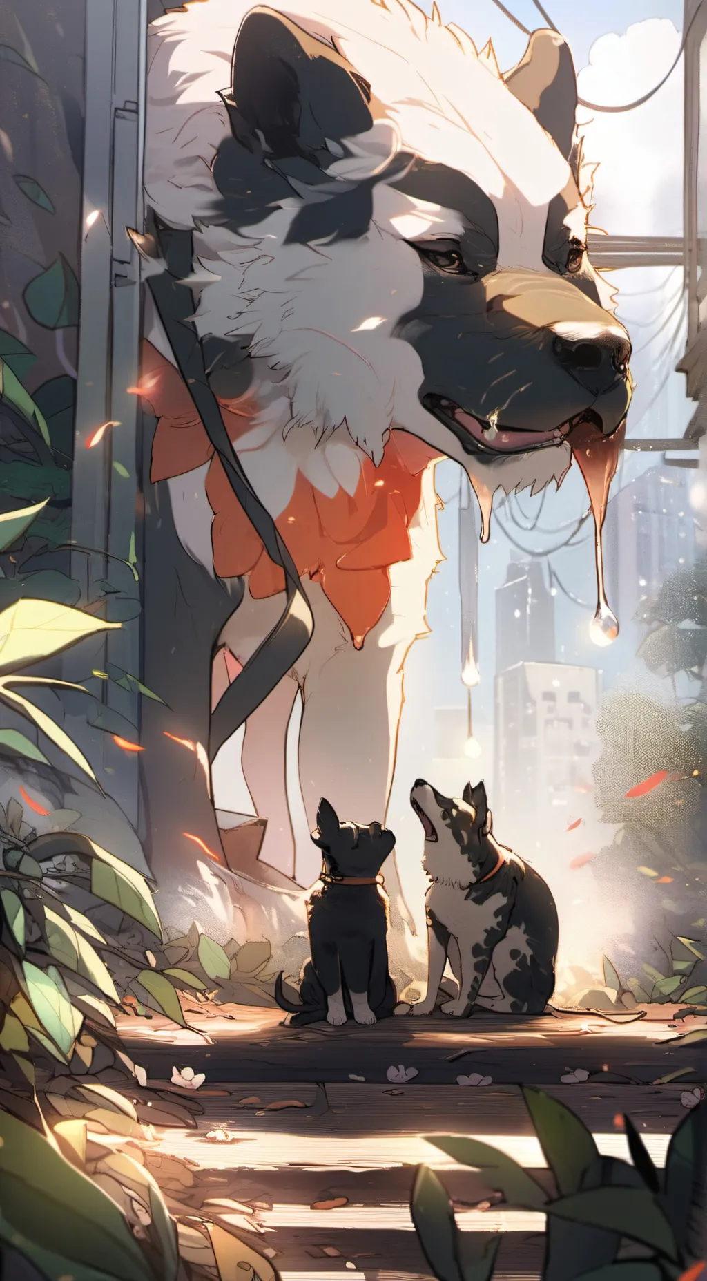 ai character: Cry bbay dog n kit background