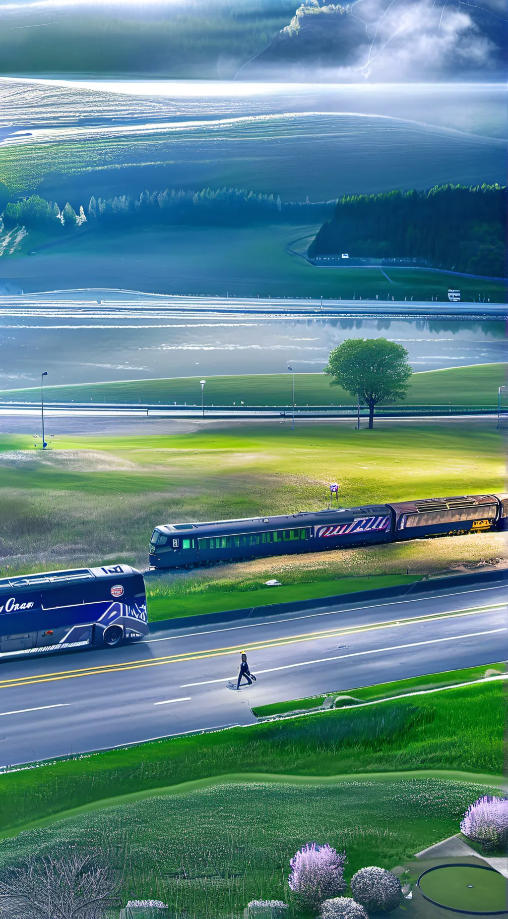 ai character: Train background