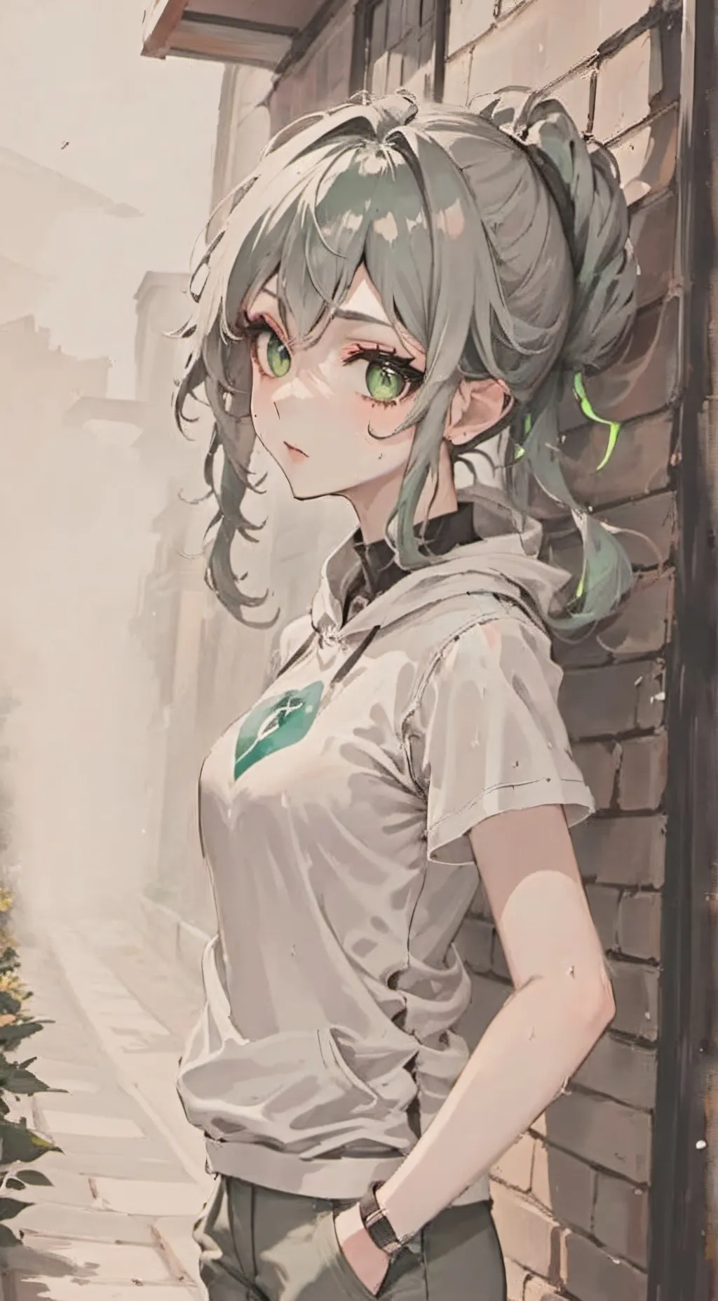 ai character: Rain background