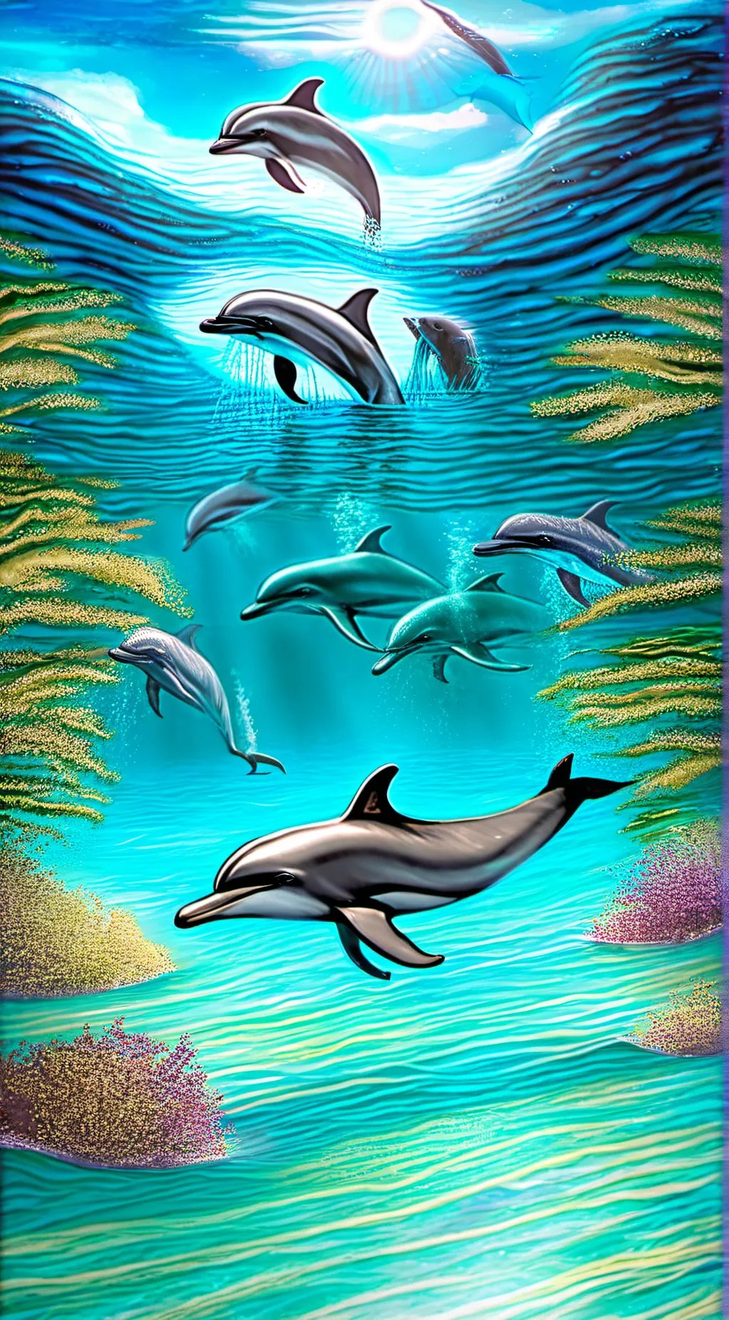 ai character: a dolphin background