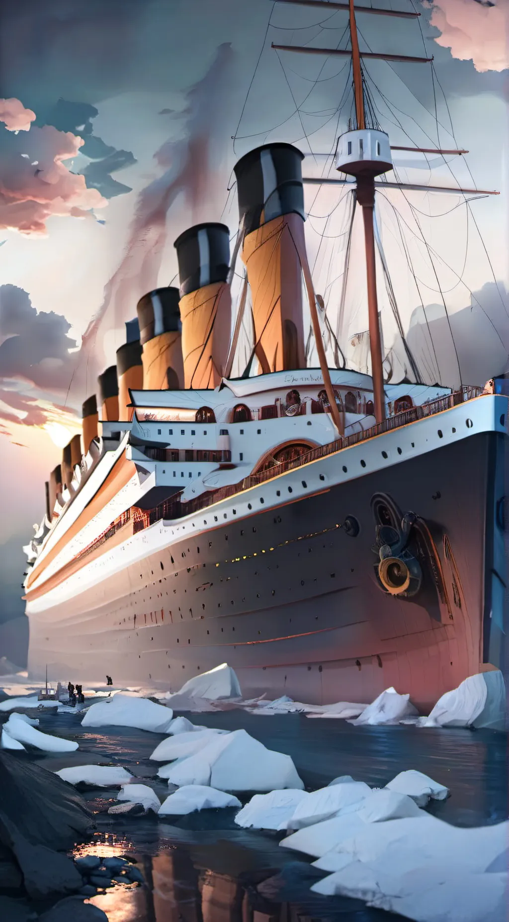 ai character: titanic  background