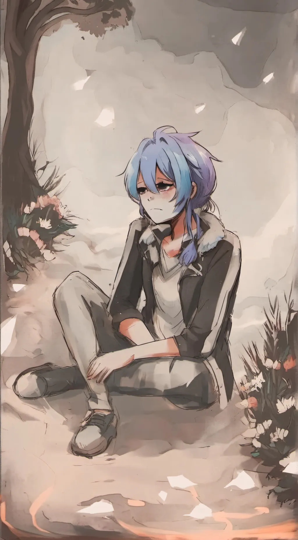 ai character: Sally face  background