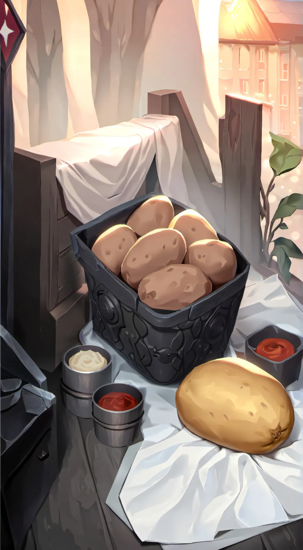 ai character: potato 🥔 background