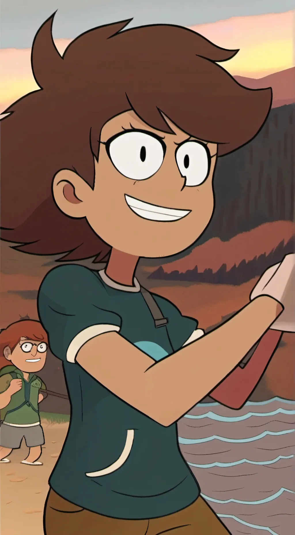 ai character: amne bounchy background