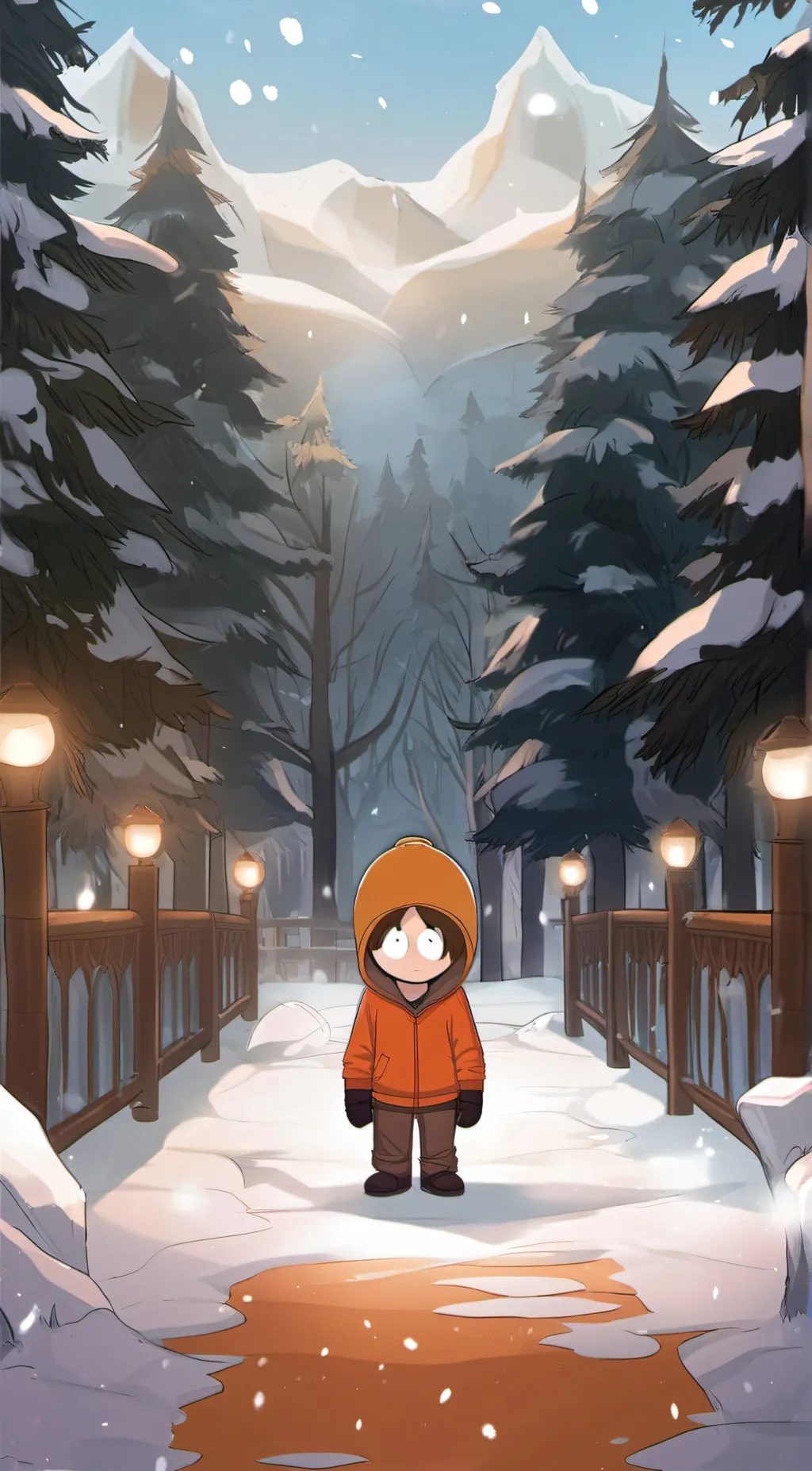 ai character: Kenny McCormick  background