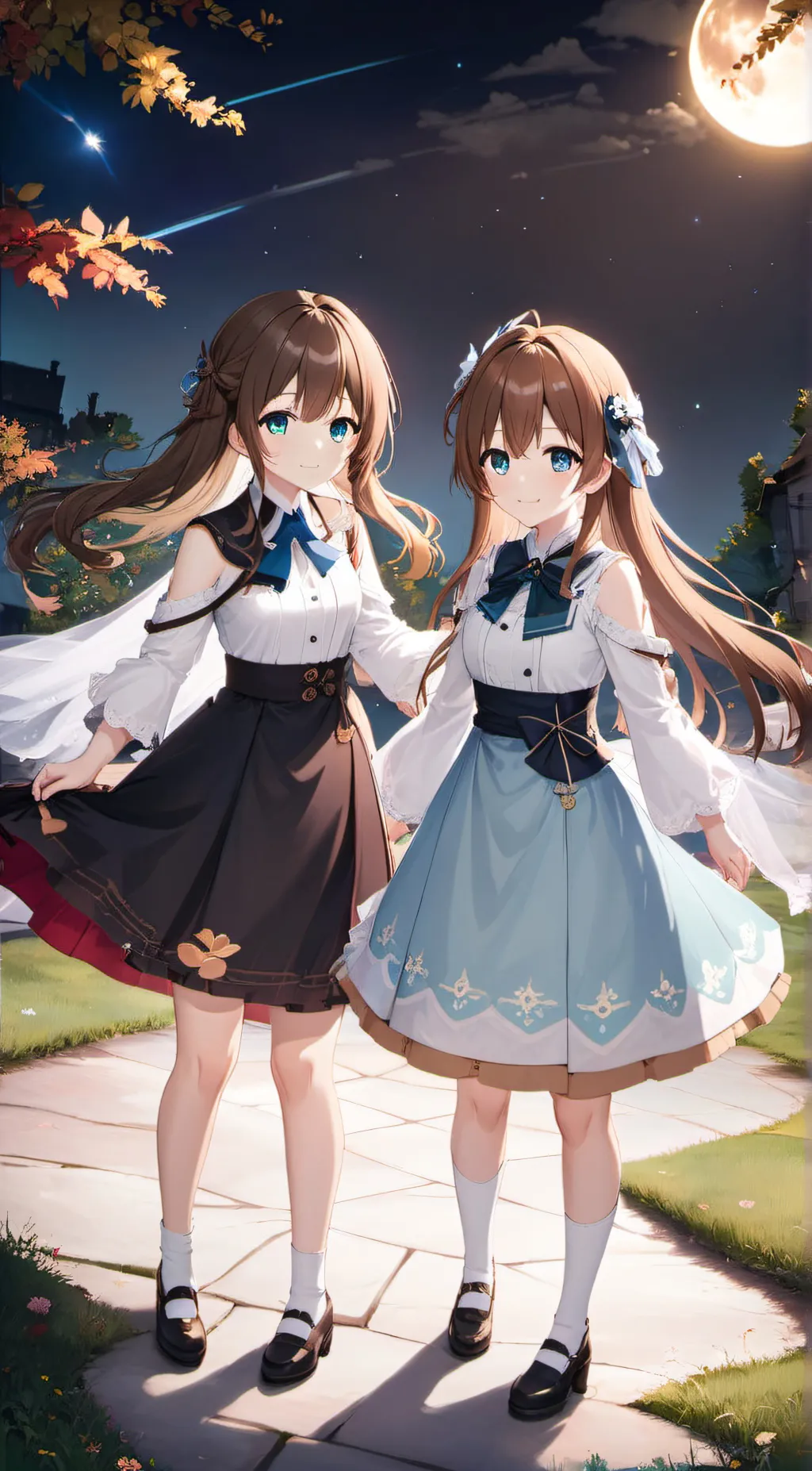 ai character: Kaede and Kazuha  background