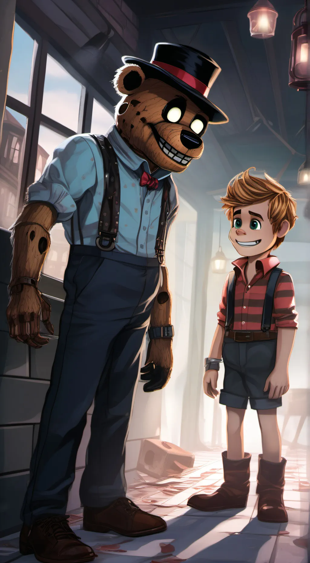 ai character: Freddy Fazbear background