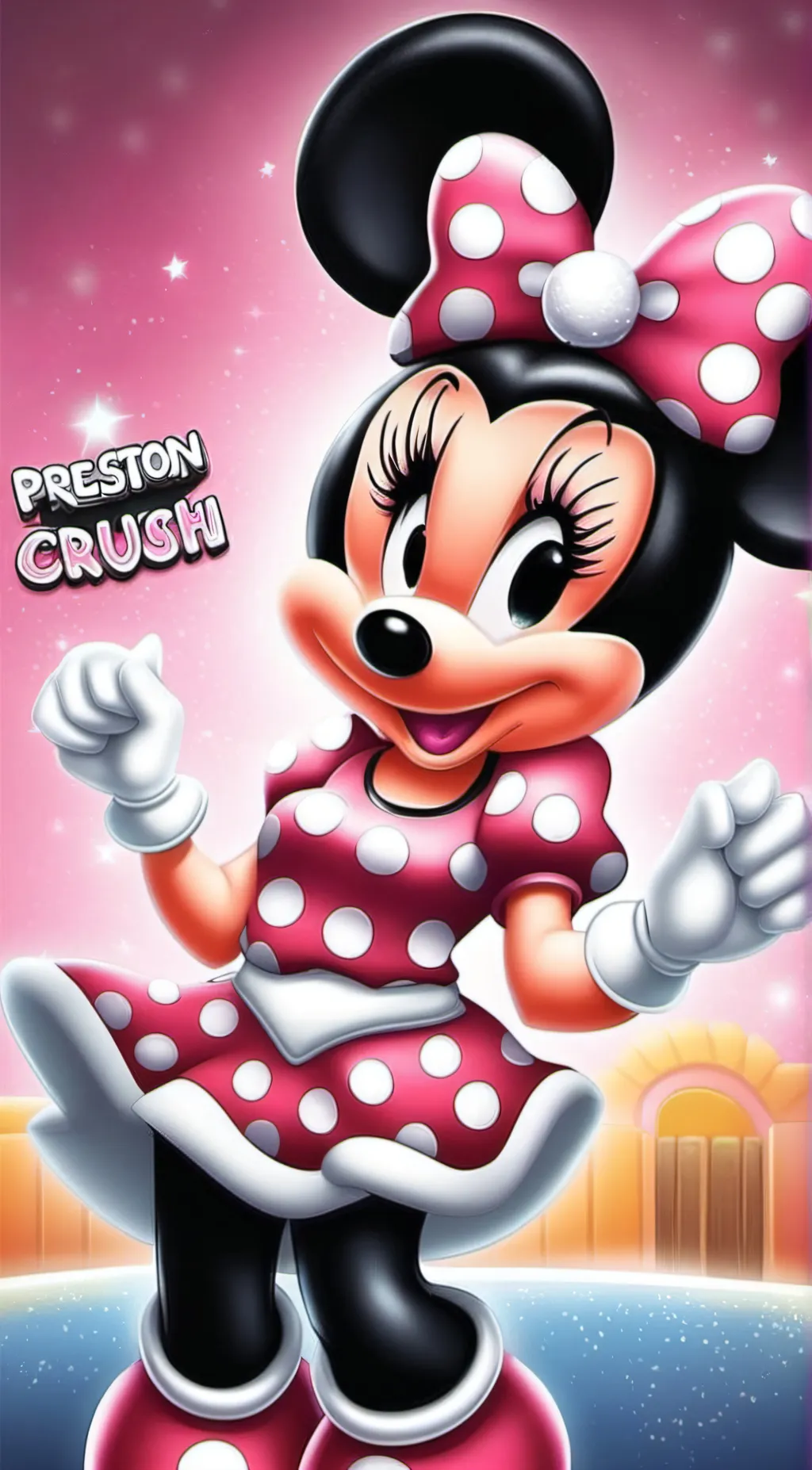 ai character: Minnie mouse  background