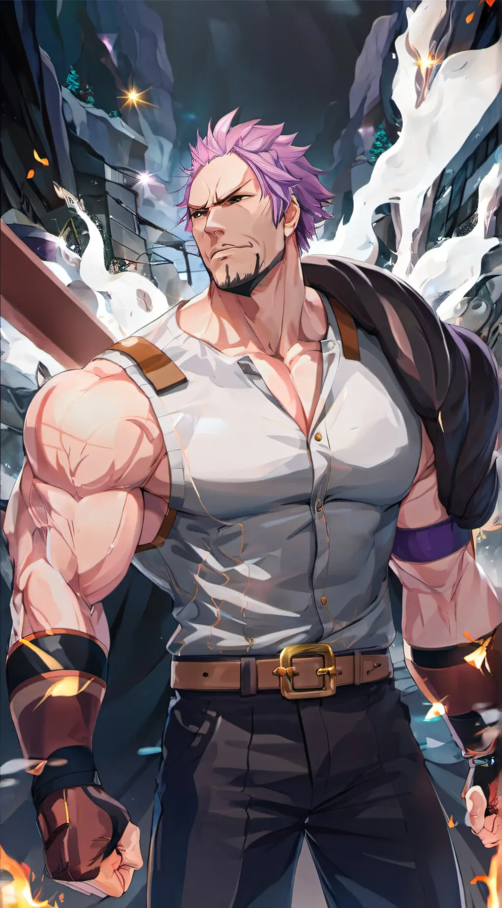 ai character: One piece Zephyr  background