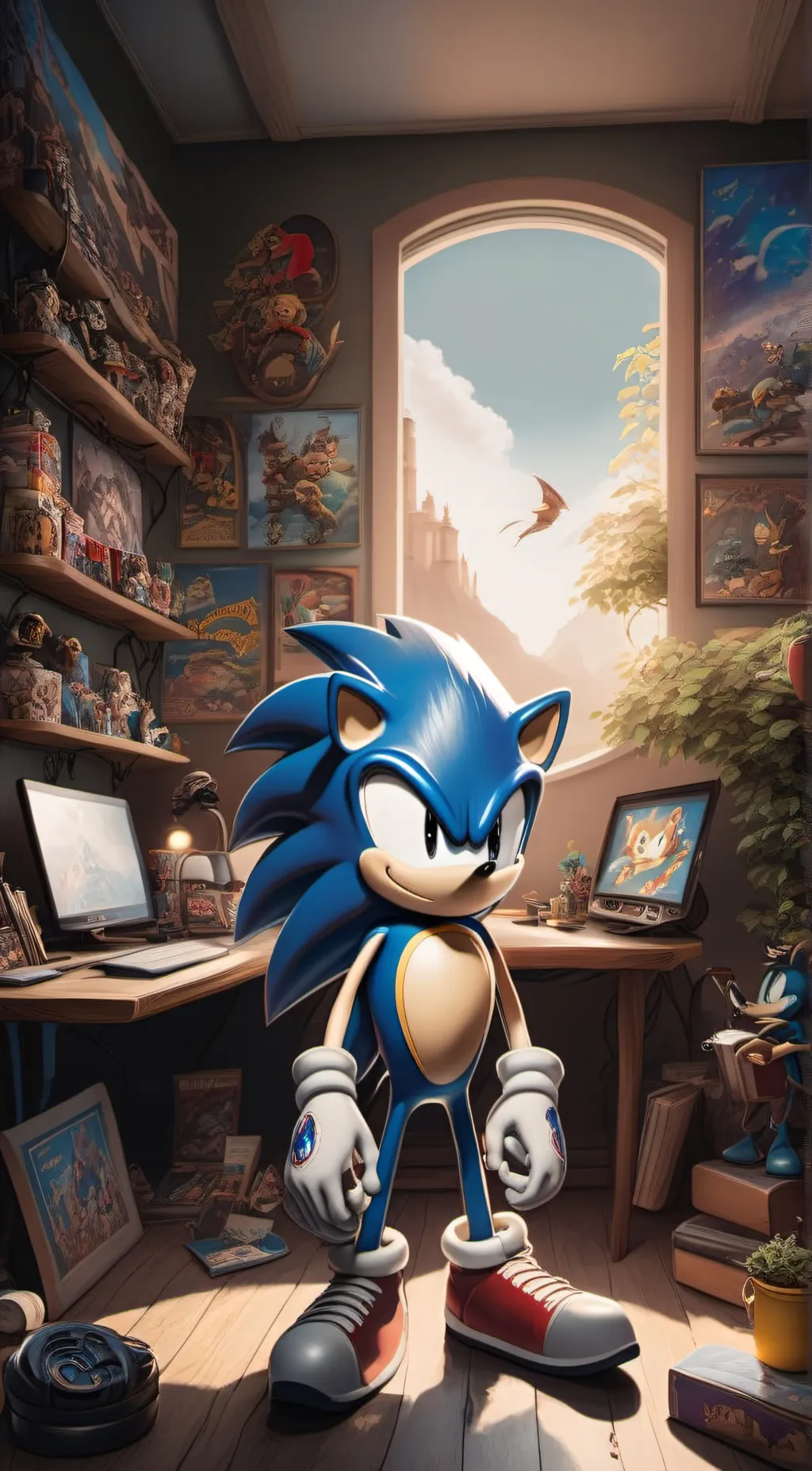 ai character: sonic the hedgehog background