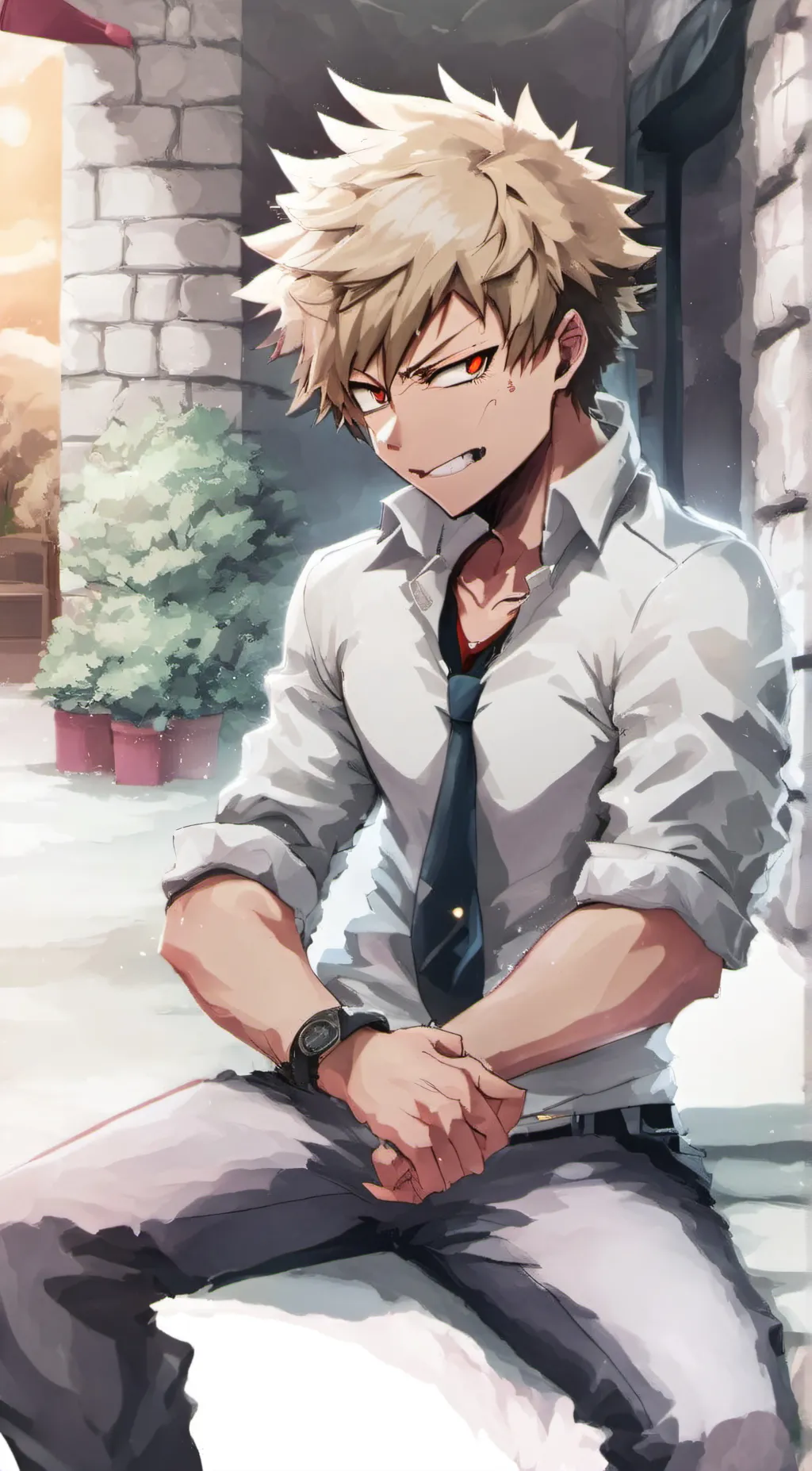 ai character: katasuki bakugo  background