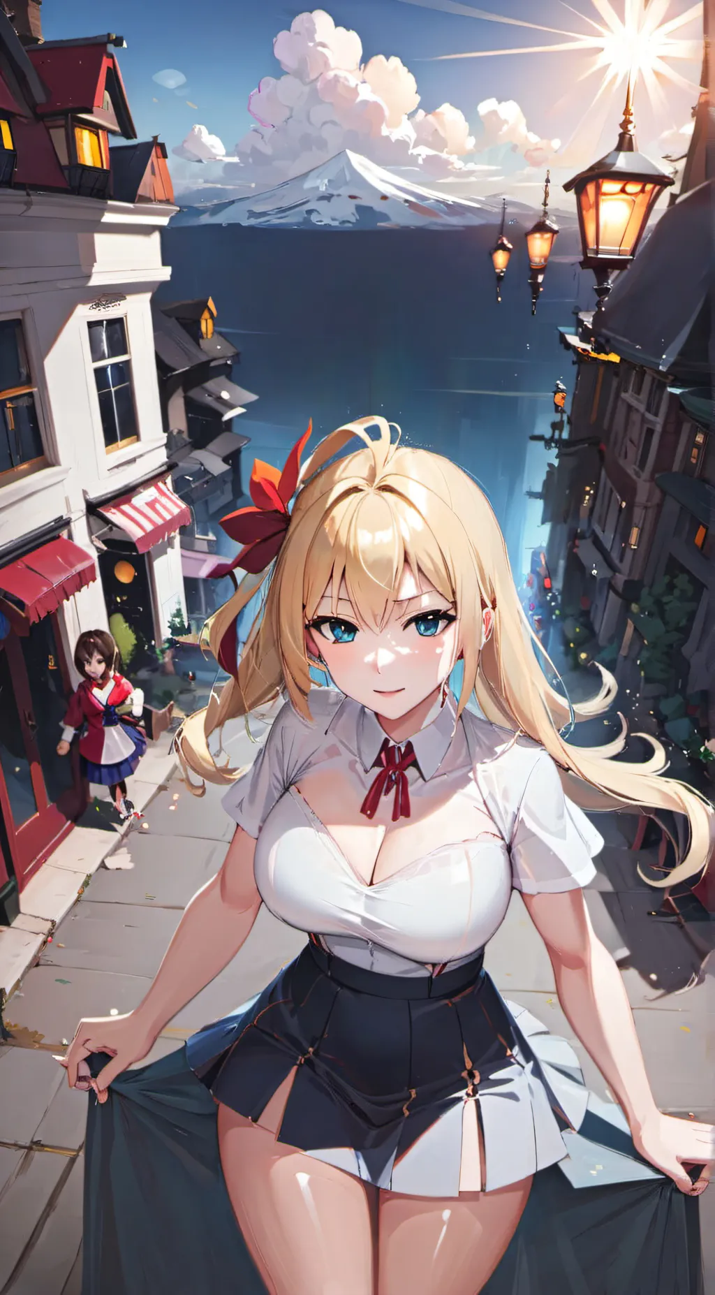 ai character: short skirt background