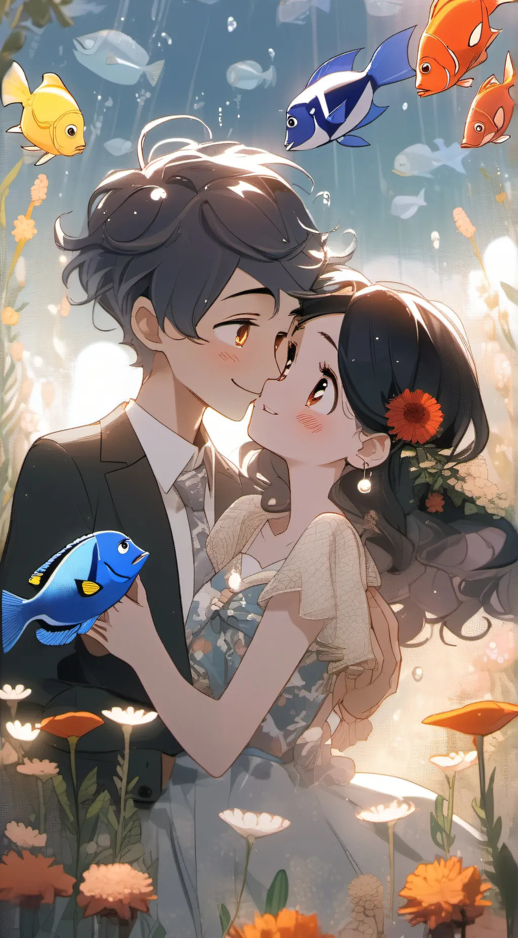 ai character: Gill x Dory background