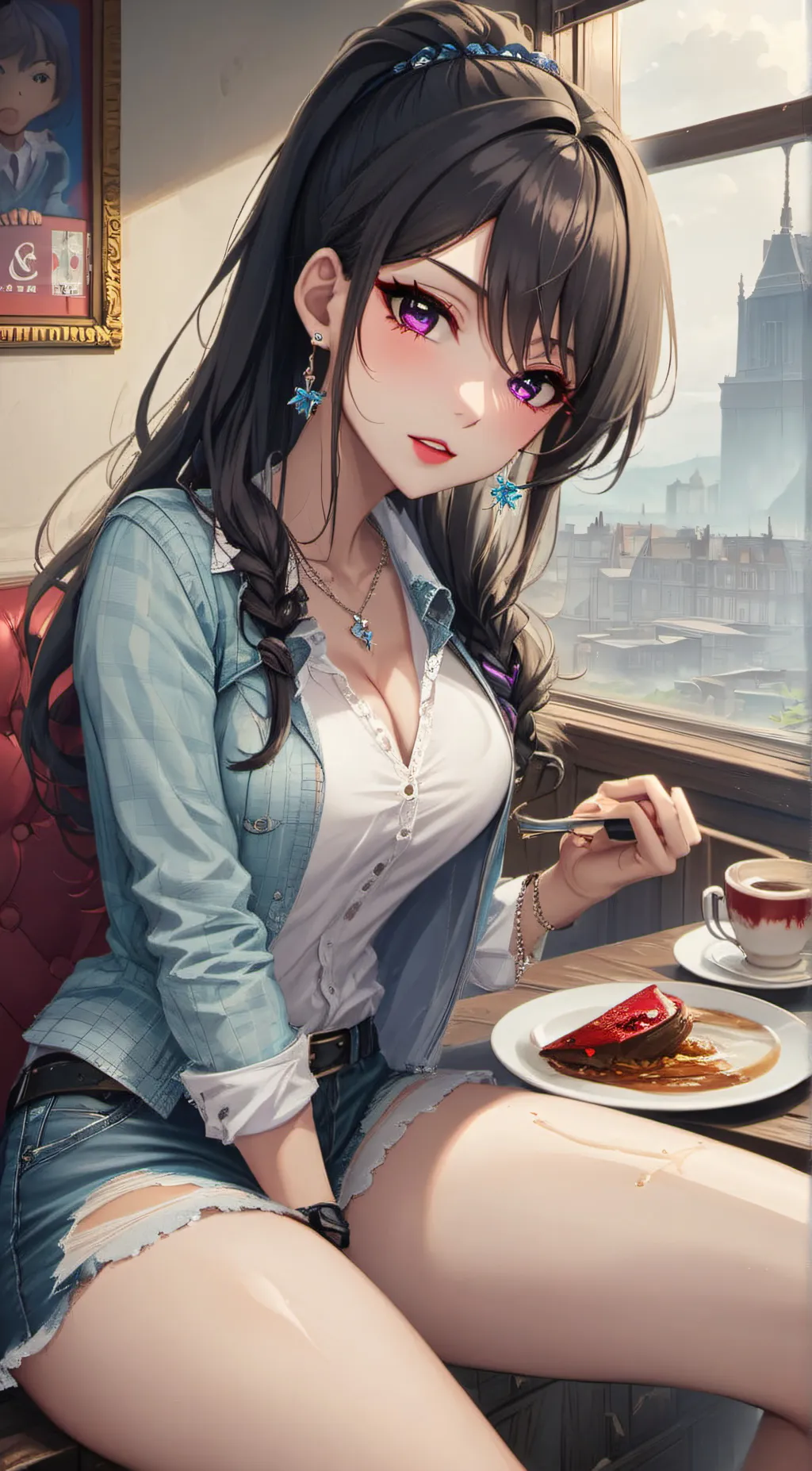 ai character: magenta  background