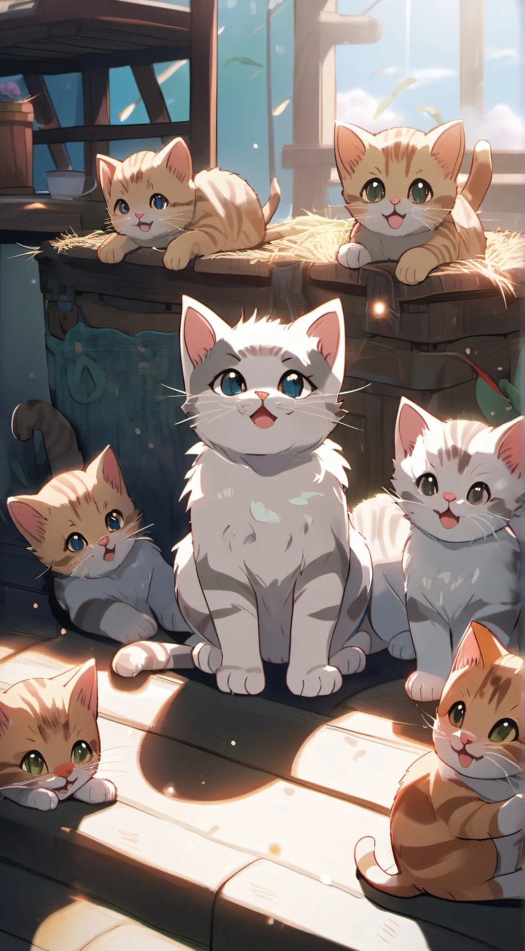 ai character: Mama cat background