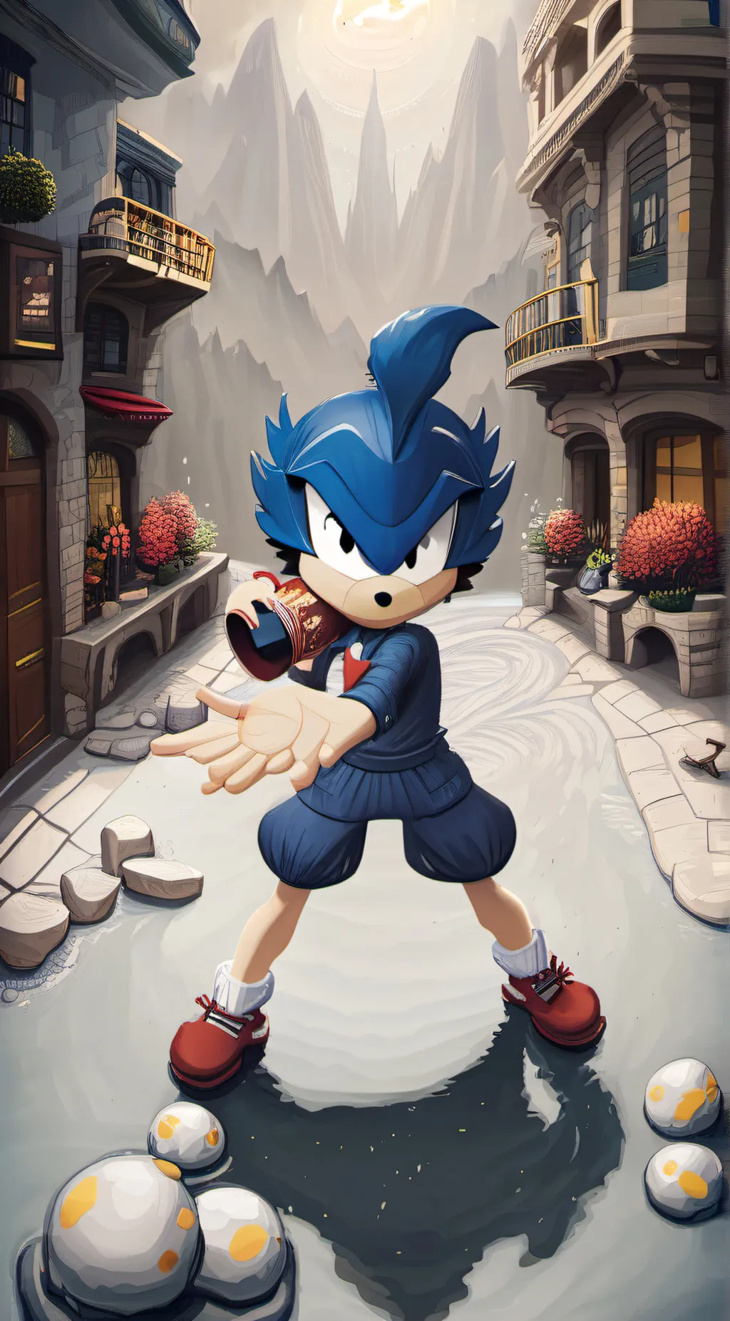 ai character: Sonic the hedgehog background