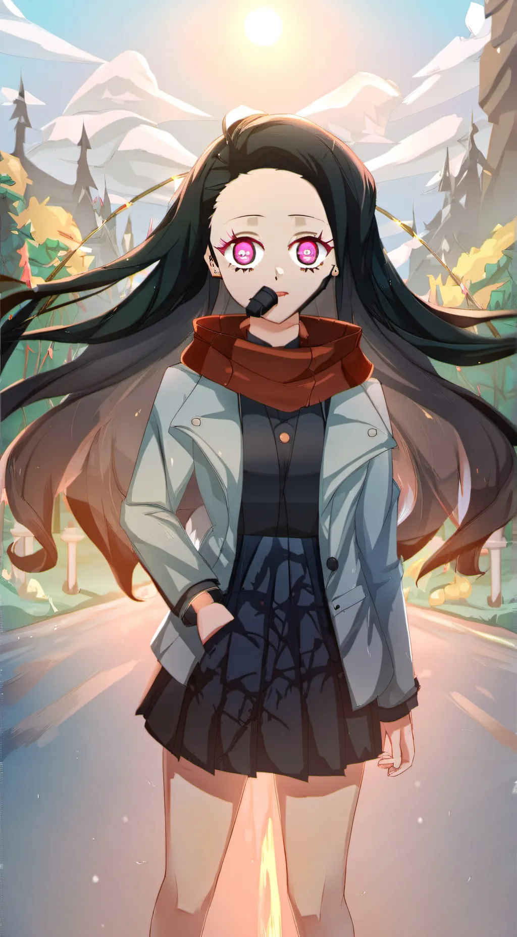 ai character: Nezuko background