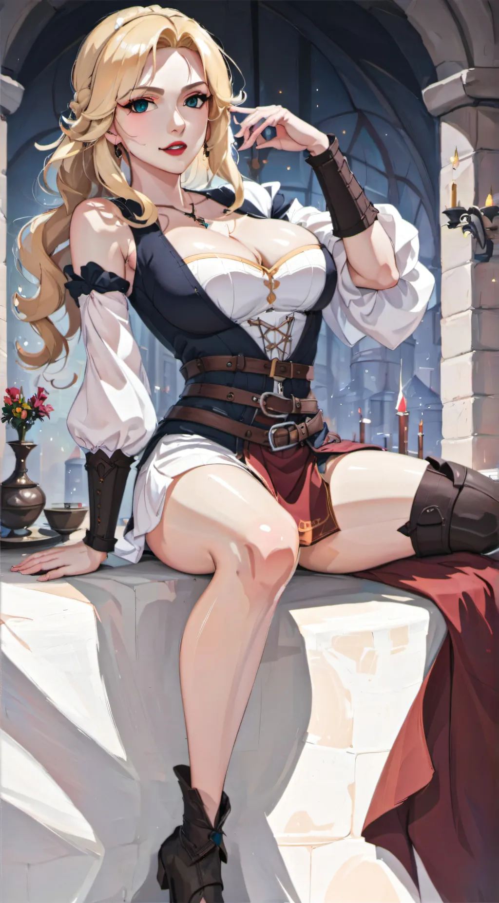 ai character: Violet background