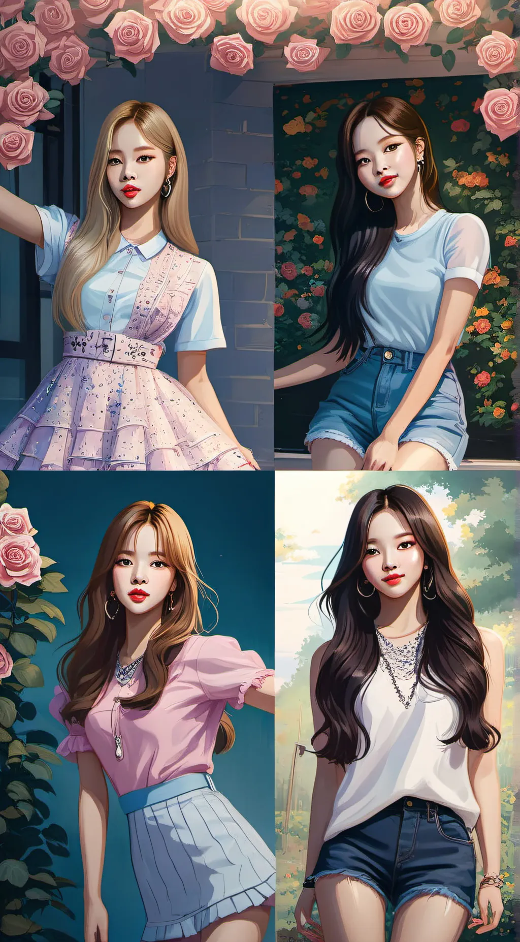 ai character: Black pink background