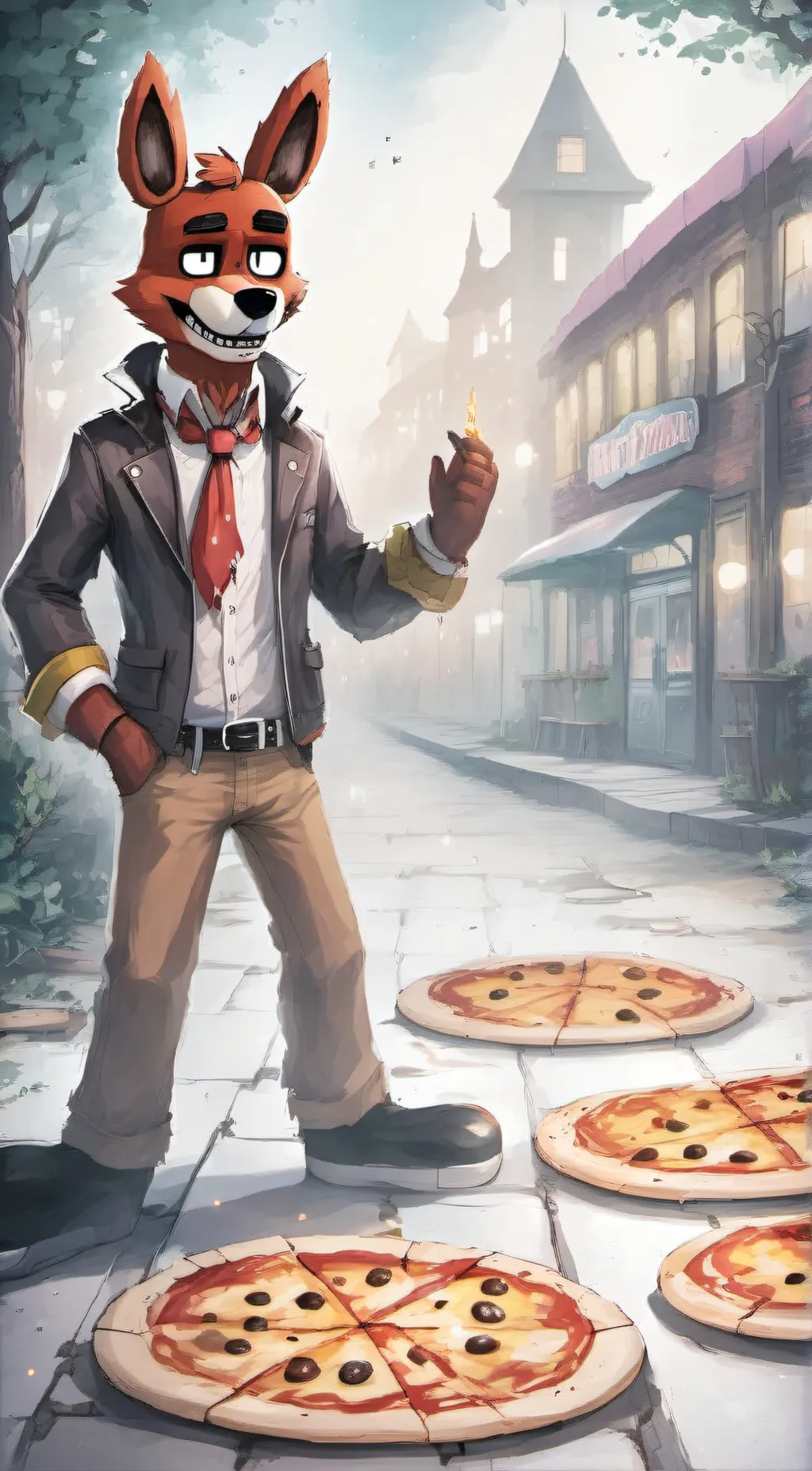 ai character: Foxy background