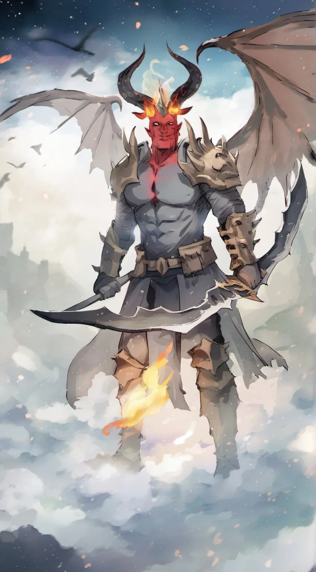 ai character: Hellboy  background