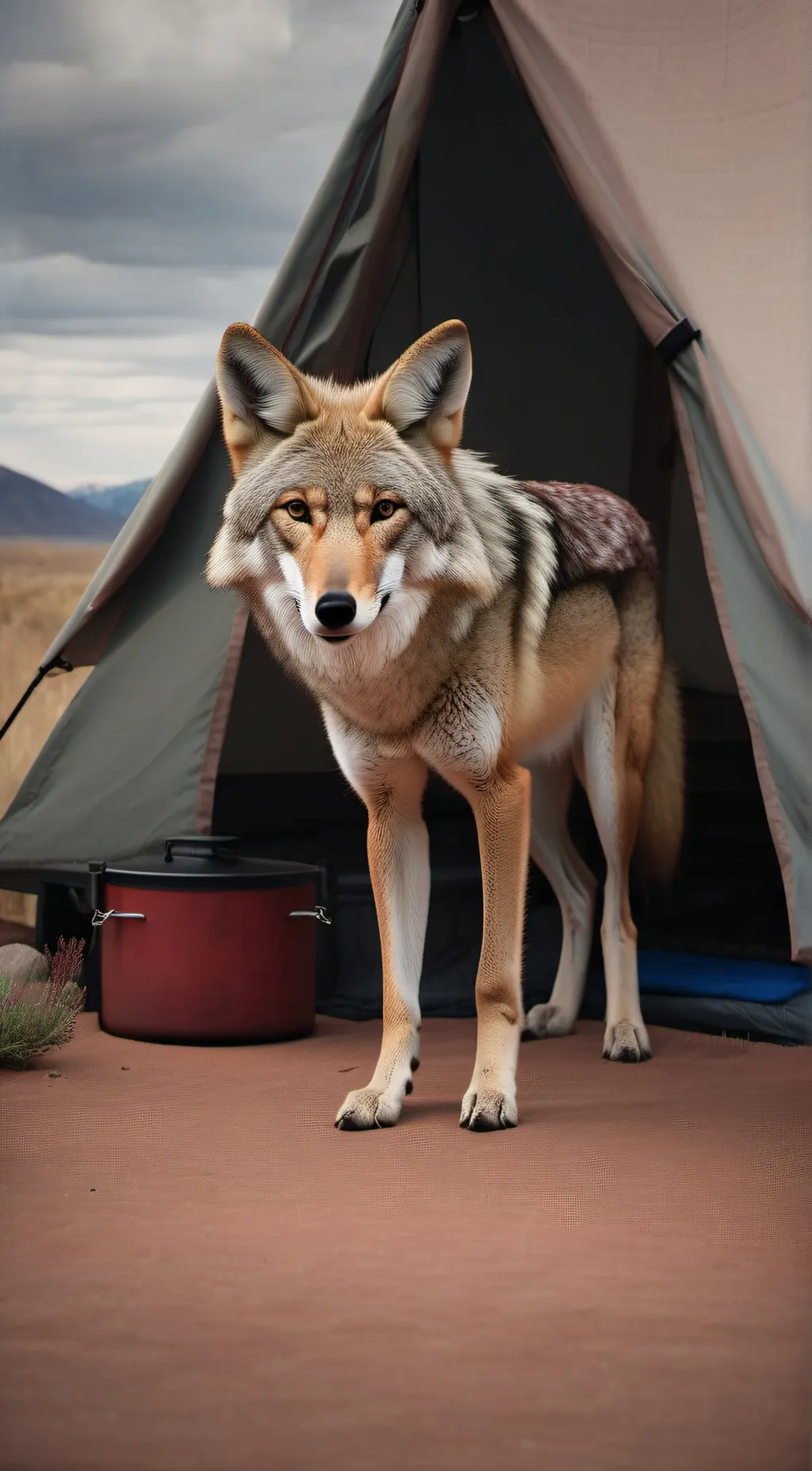 ai character: Wild coycote background