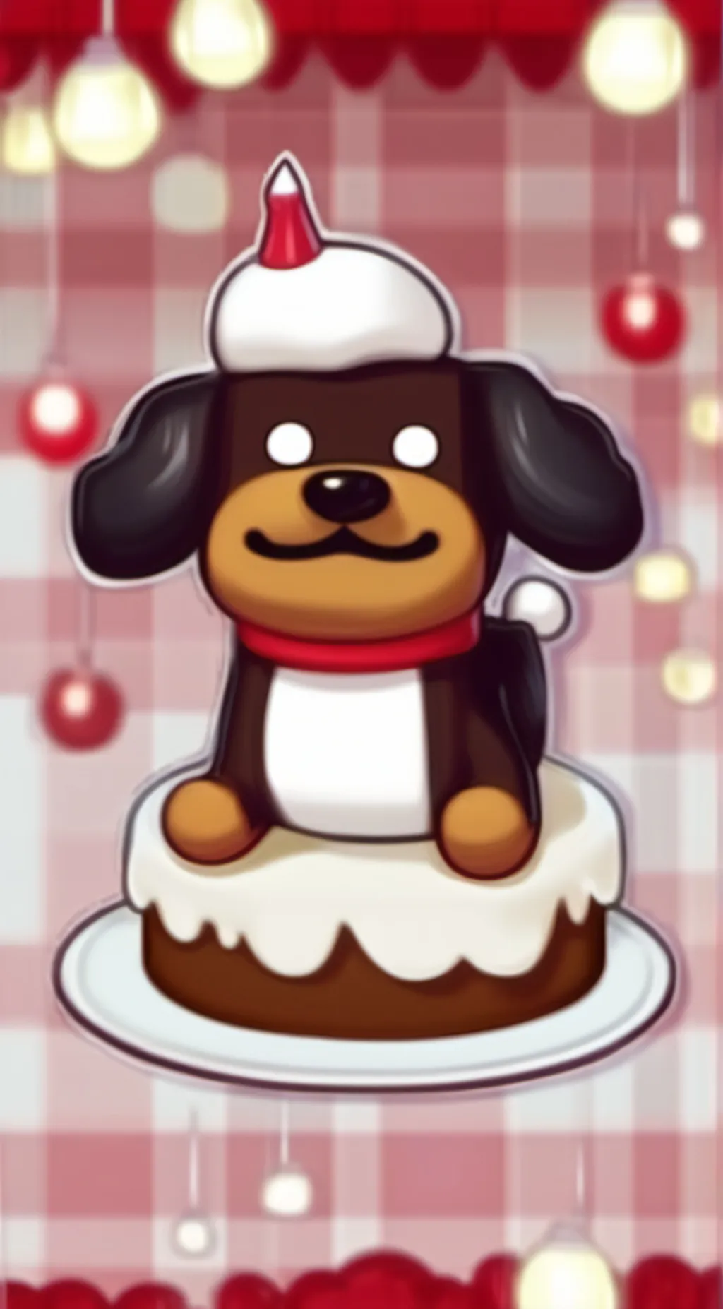 ai character: cake dog background