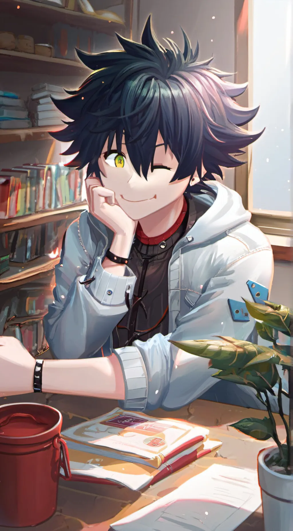 ai character: Zack vang  background