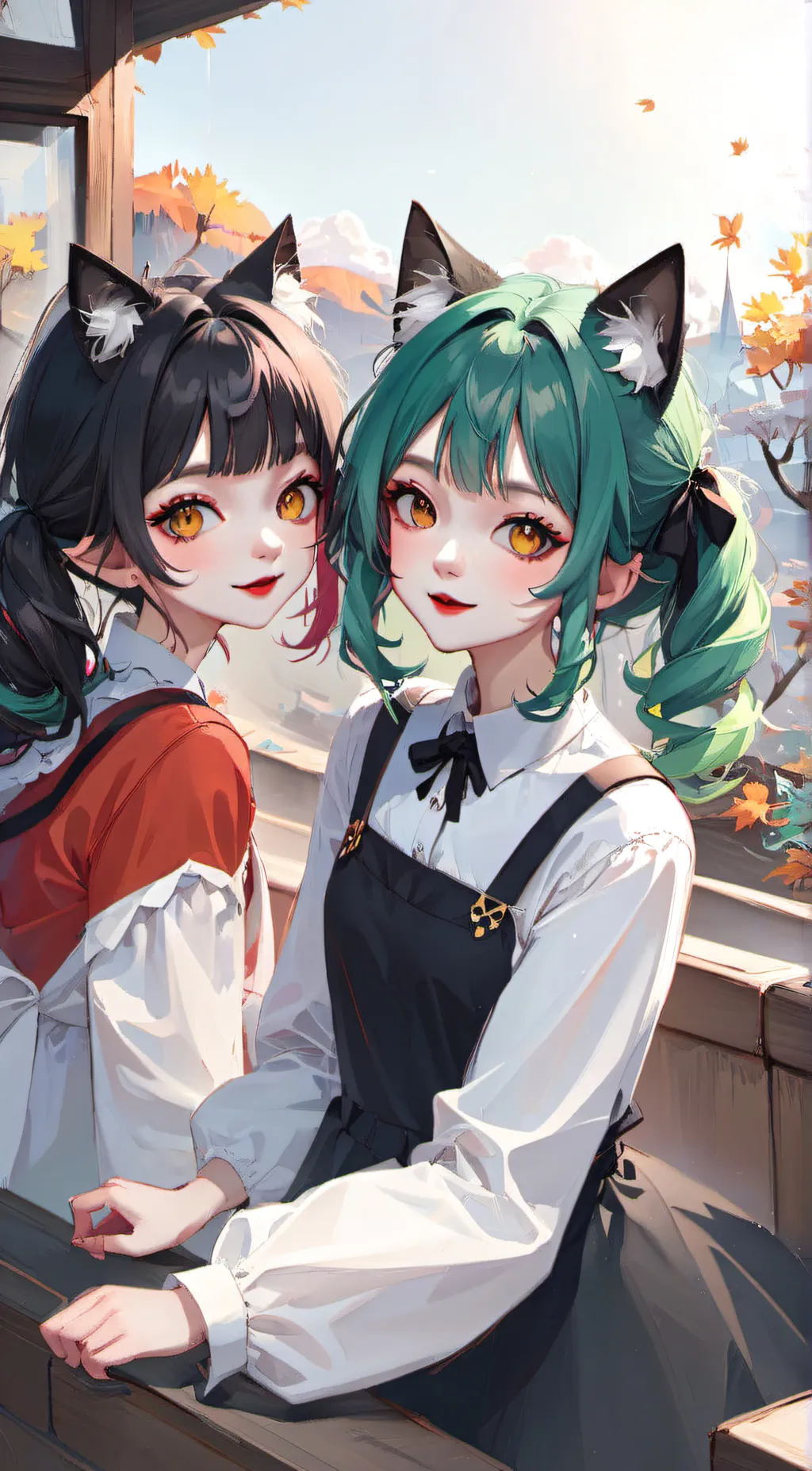 ai character: Polly and Mary  background