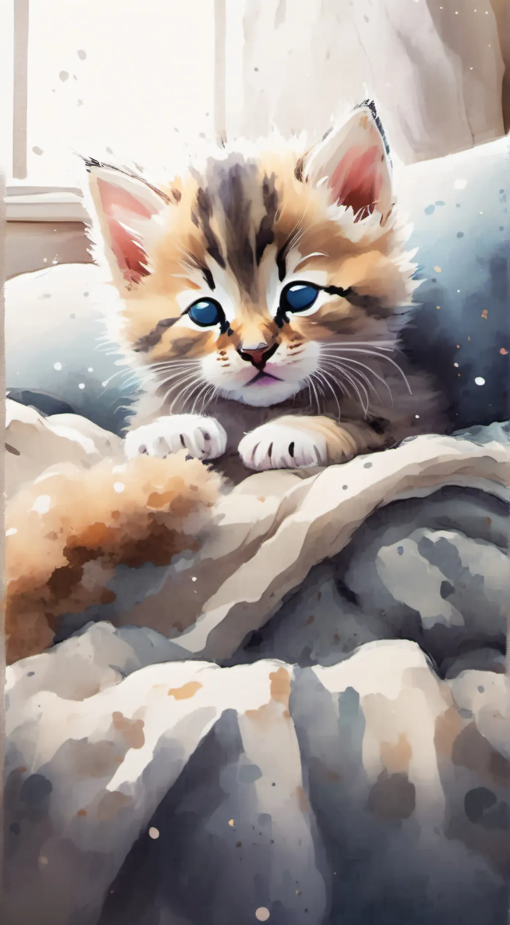ai character: Newborn kitten🍼 background