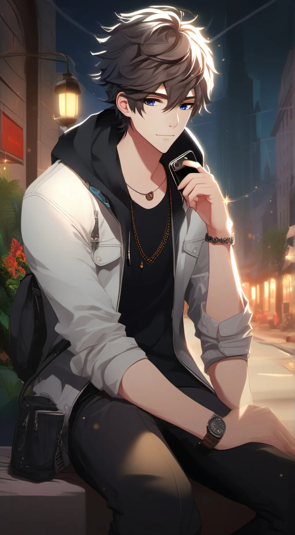 ai character: ash background