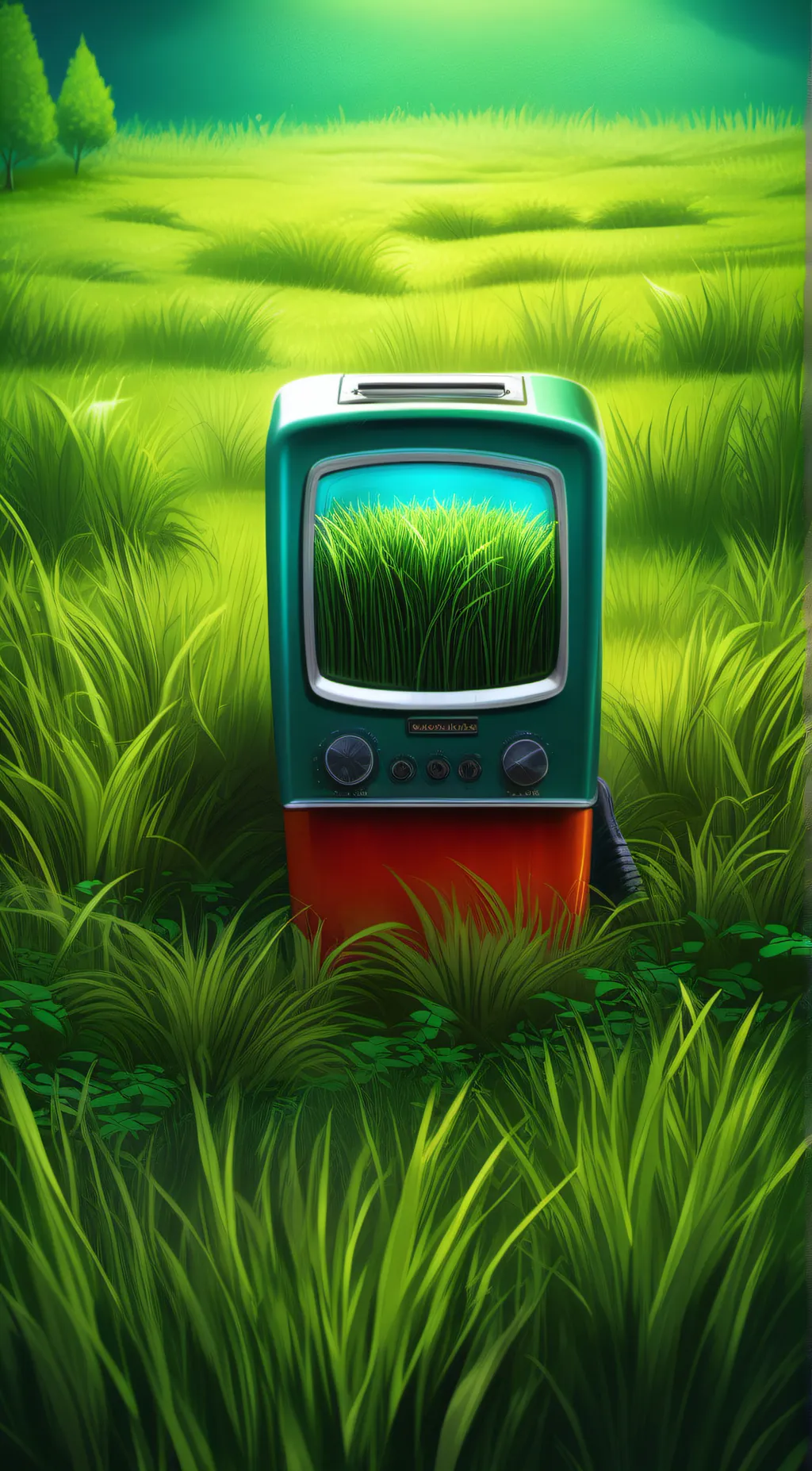 ai character: nice grass background