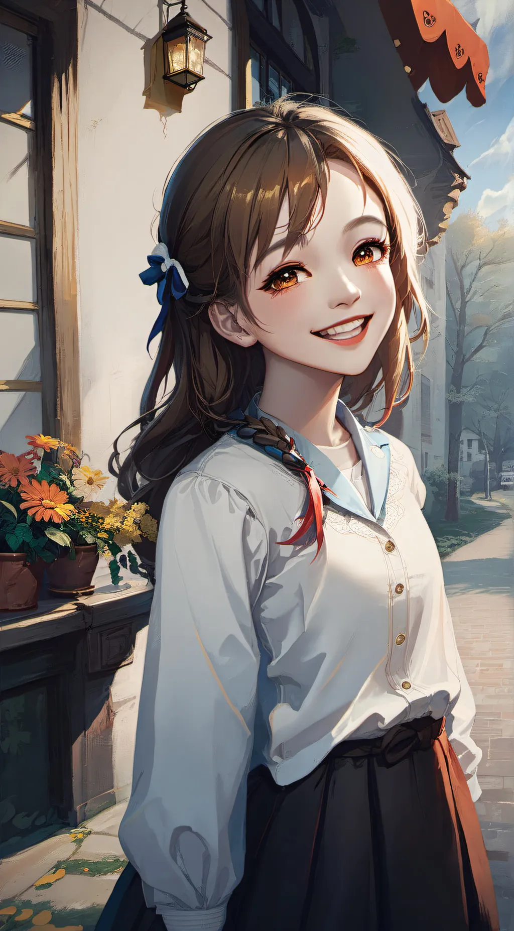 ai character: Sarah Sunrose background