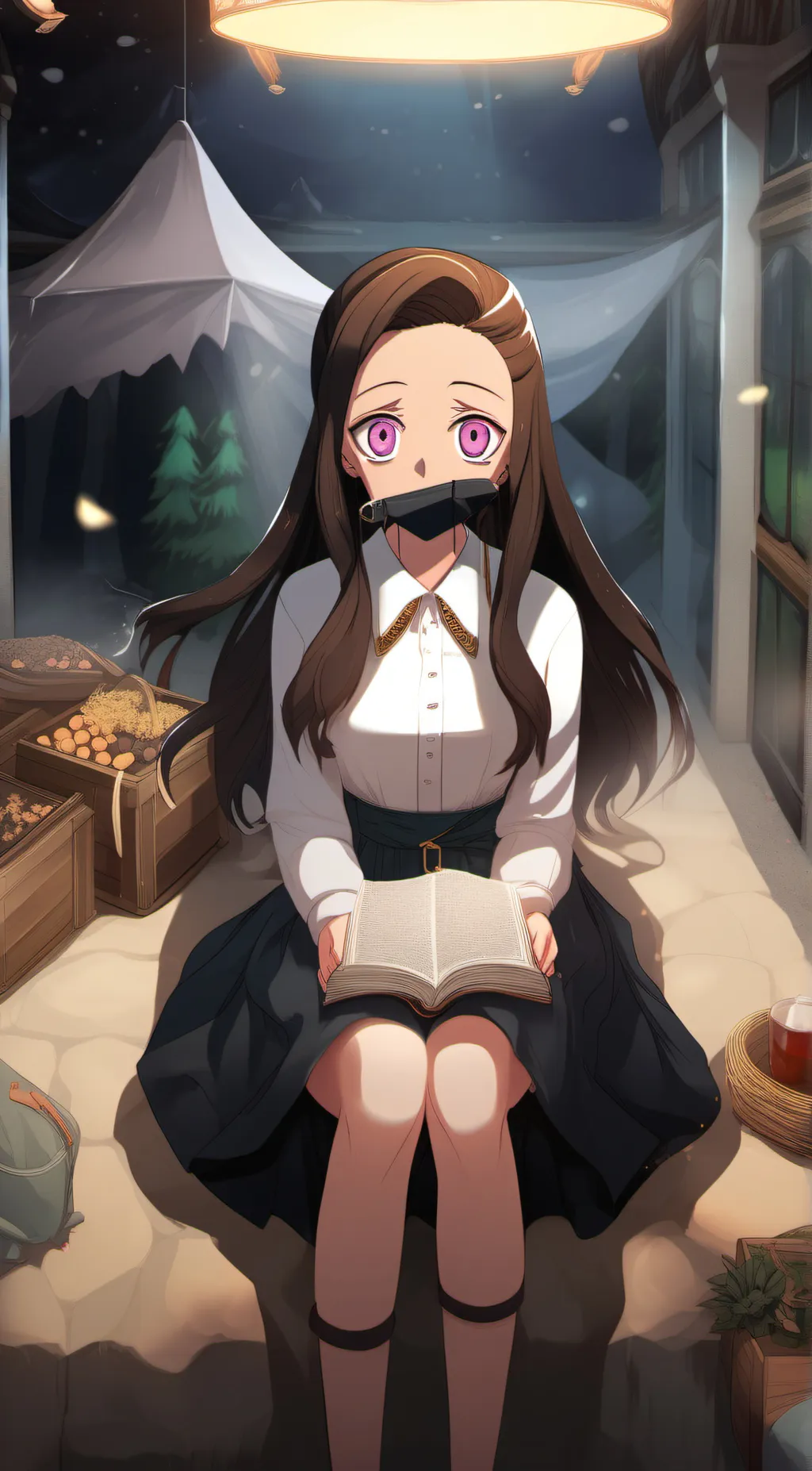 ai character: T,Z,I demon slayer background